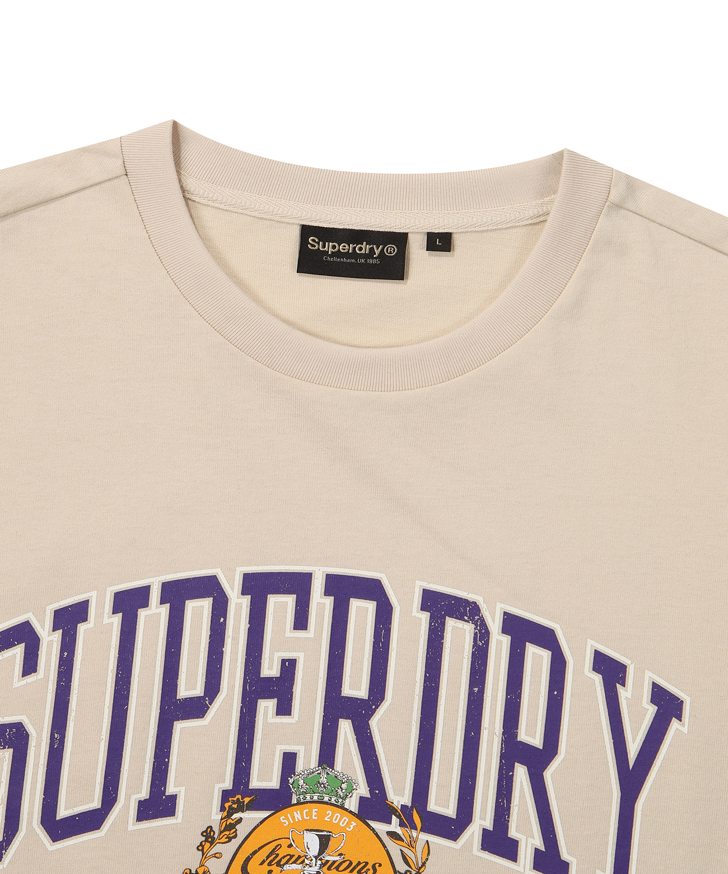 SEMI OVER FIT CHAMPIONS SIMBOL HALF T SHIRTS BEIGE SDUSHDO47 KBEG 3