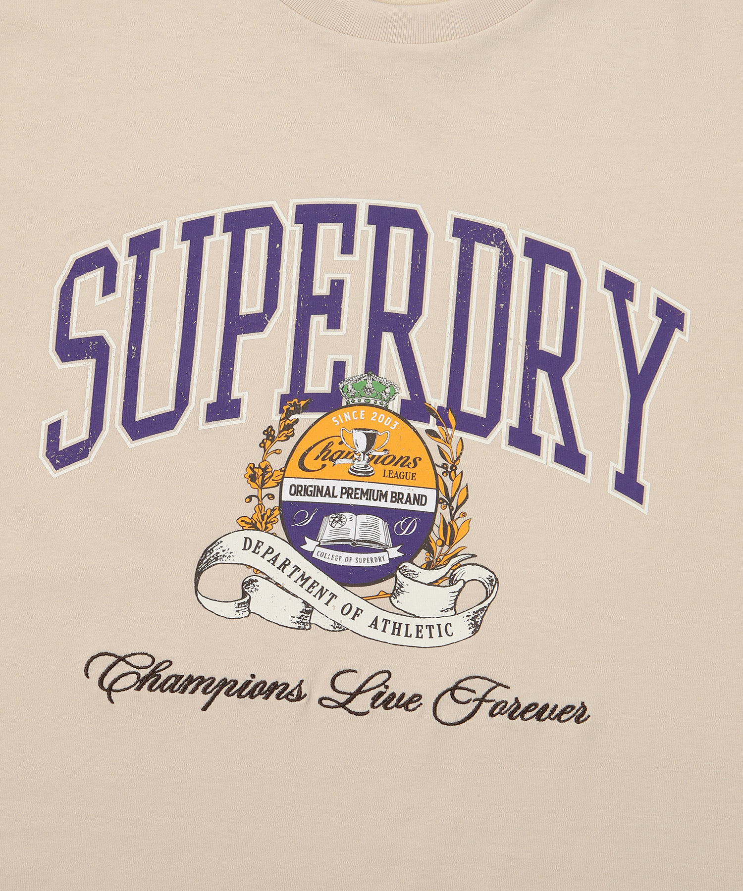 SEMI OVER FIT CHAMPIONS SIMBOL HALF T SHIRTS BEIGE SDUSHDO47 KBEG 4