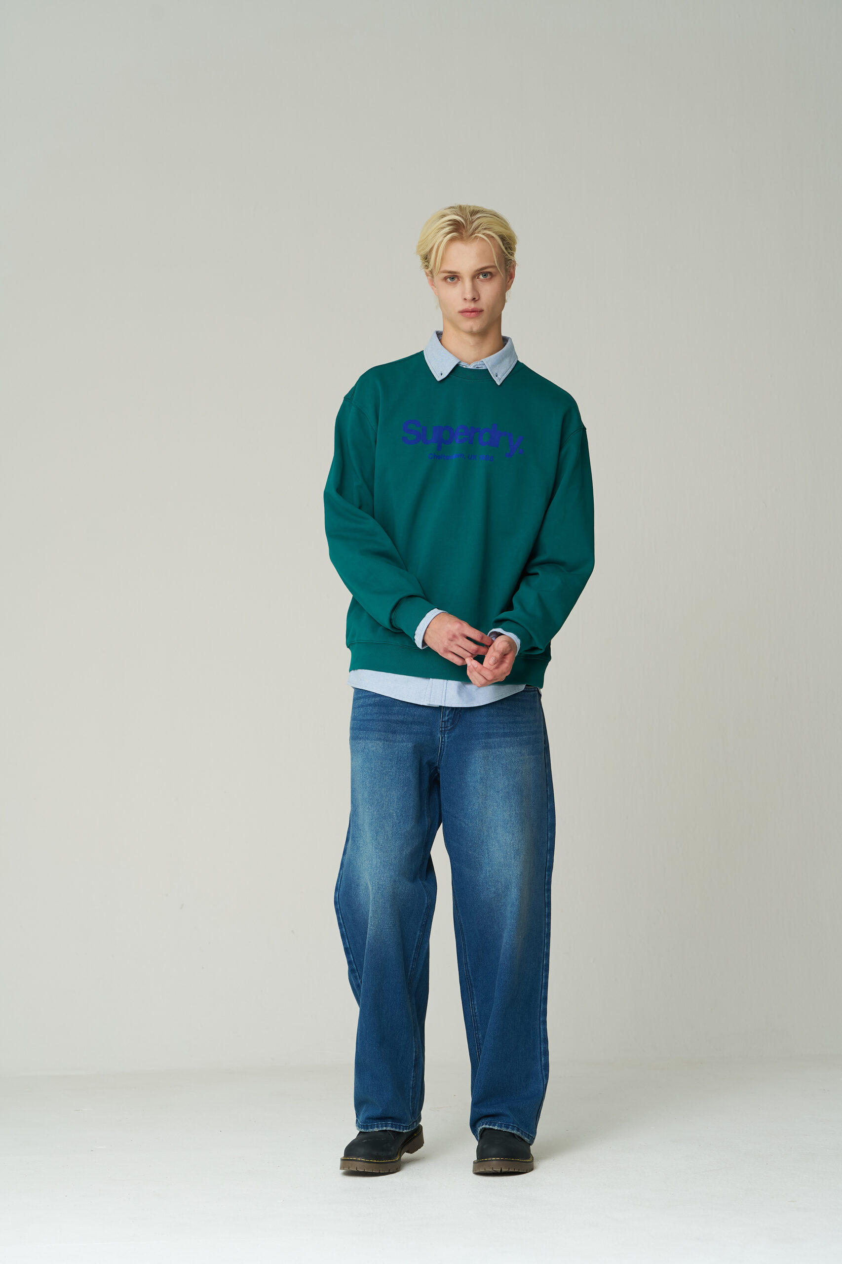 SEMI OVER FIT CORE BIG LOGO SWEATSHIRT GREEN SDUMRYO03 KGRN 6