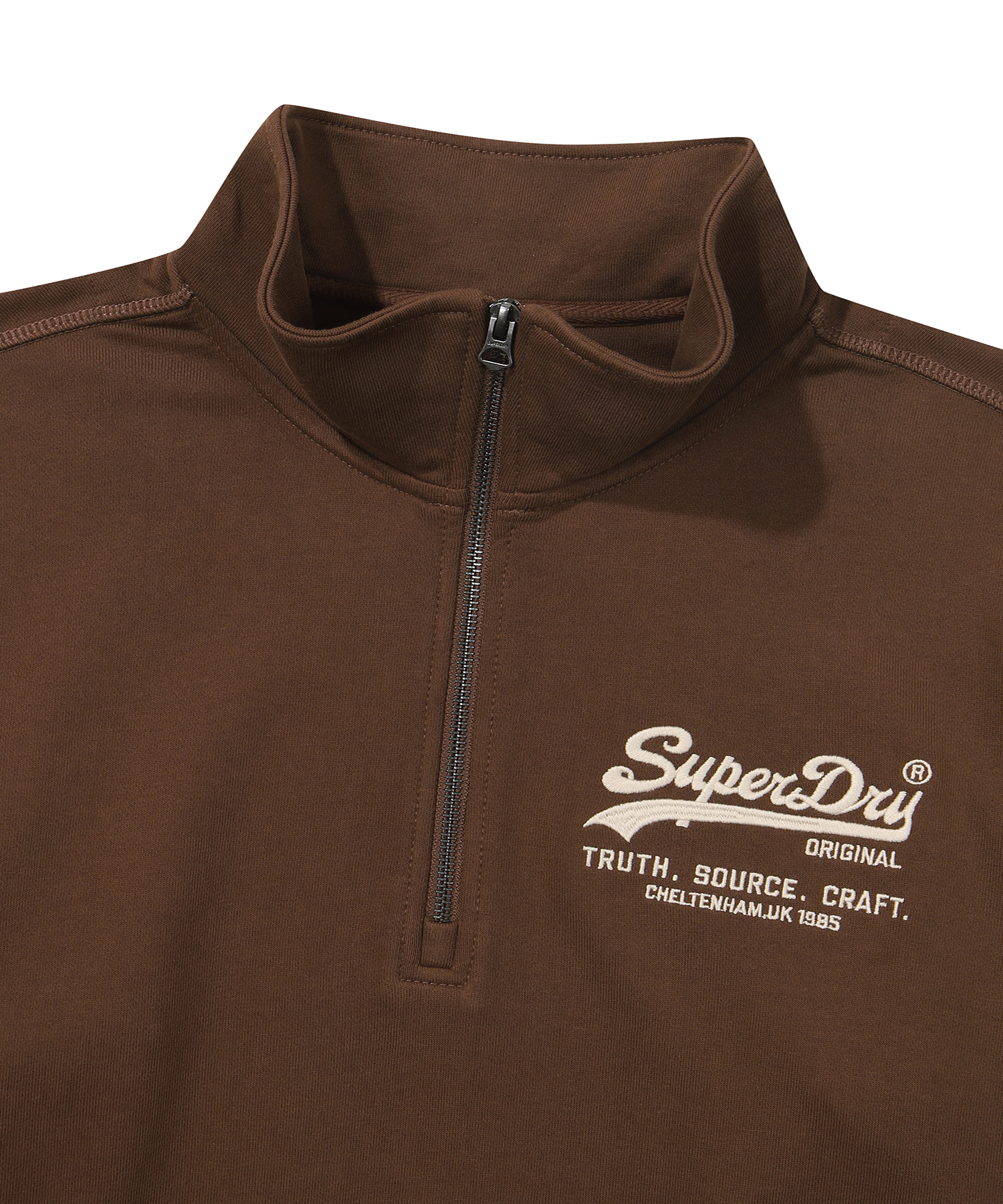 SEMI OVER FIT HERITAGE HALF ZIP UP SWEATSHIRT BROWN SDUMZYO02BRW 3