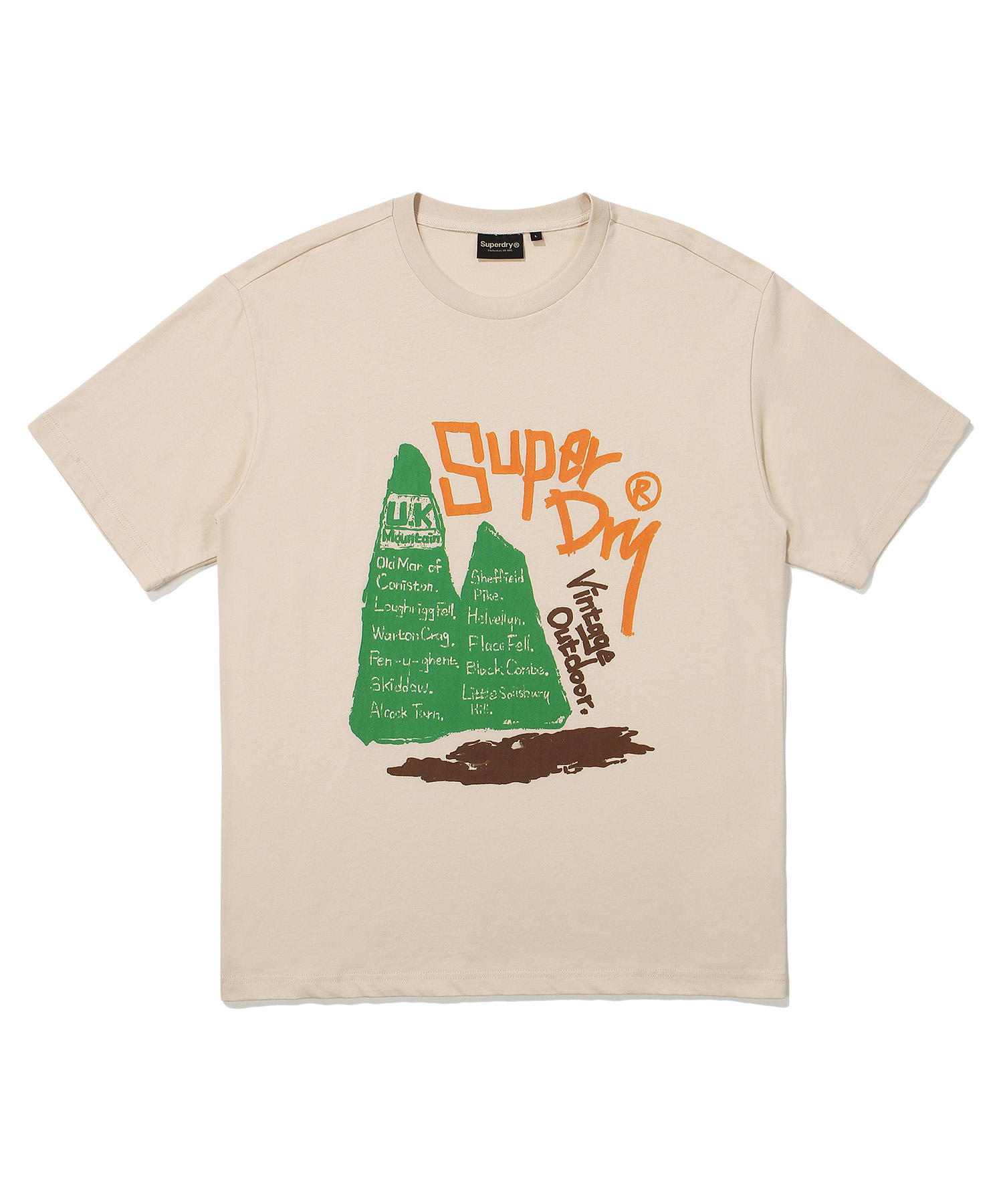 SEMI OVER FIT MOUNTAIN E HALF T SHIRTS BEIGE SDUSHDO15 KBEG 1