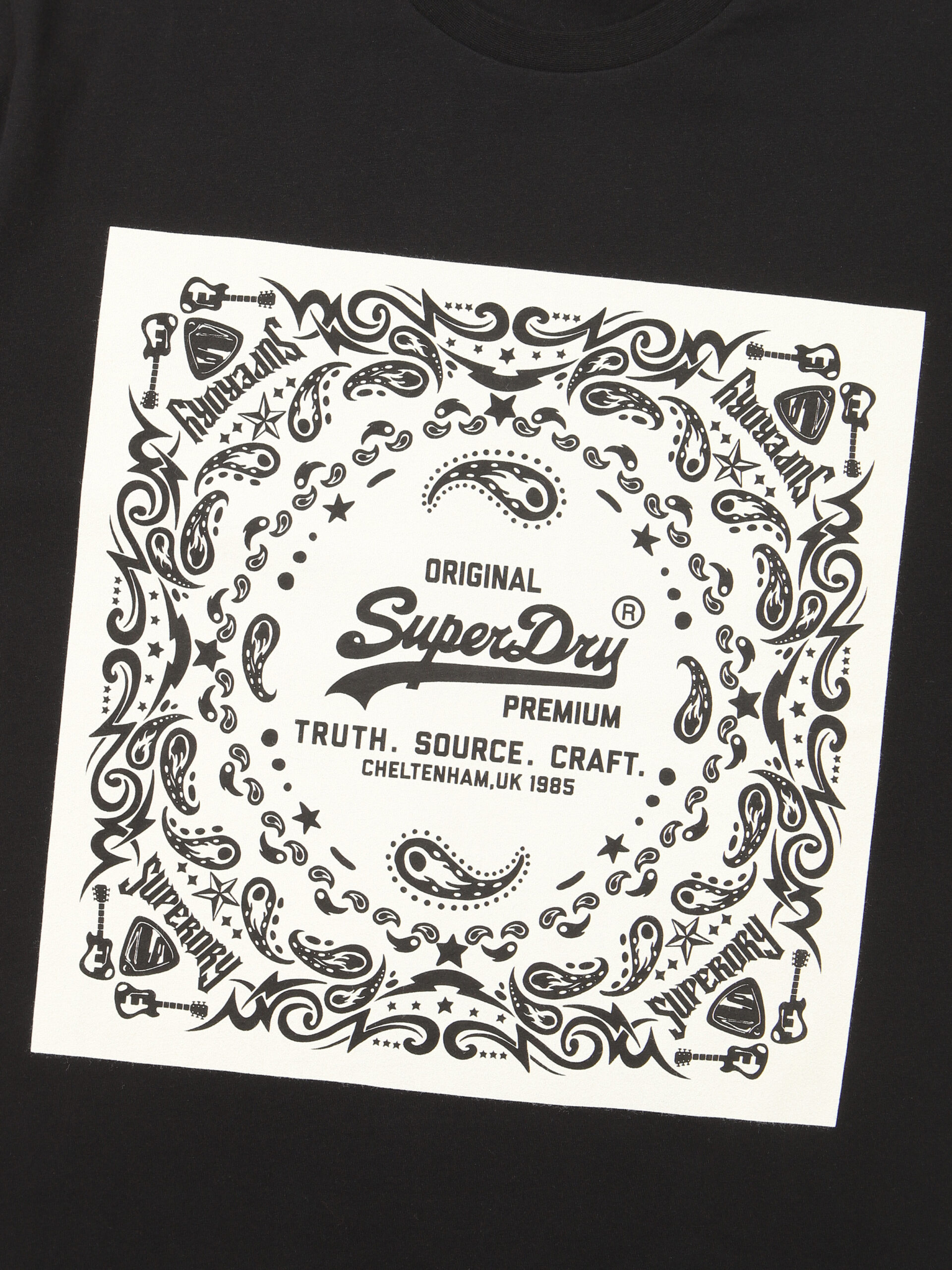 SEMI OVER FIT PAISLEY HALF T SHIRTS BLACK SDUSHDO04 KBLK 4