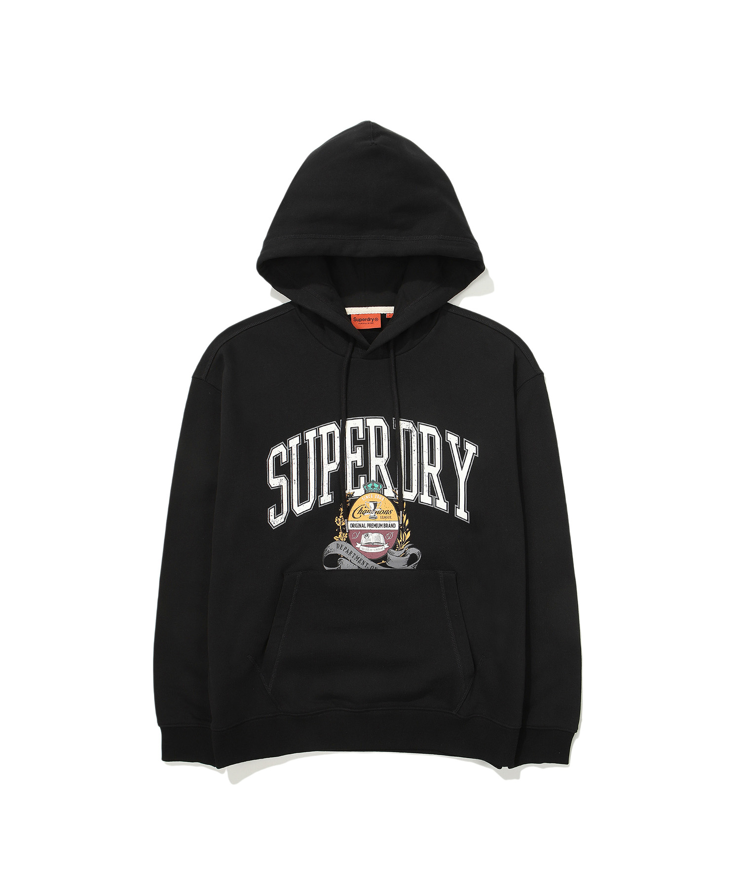 SEMI OVER FIT VARSITY EMBROIDERED HOODIE BLACK SDUHOFO09 KBLK 1