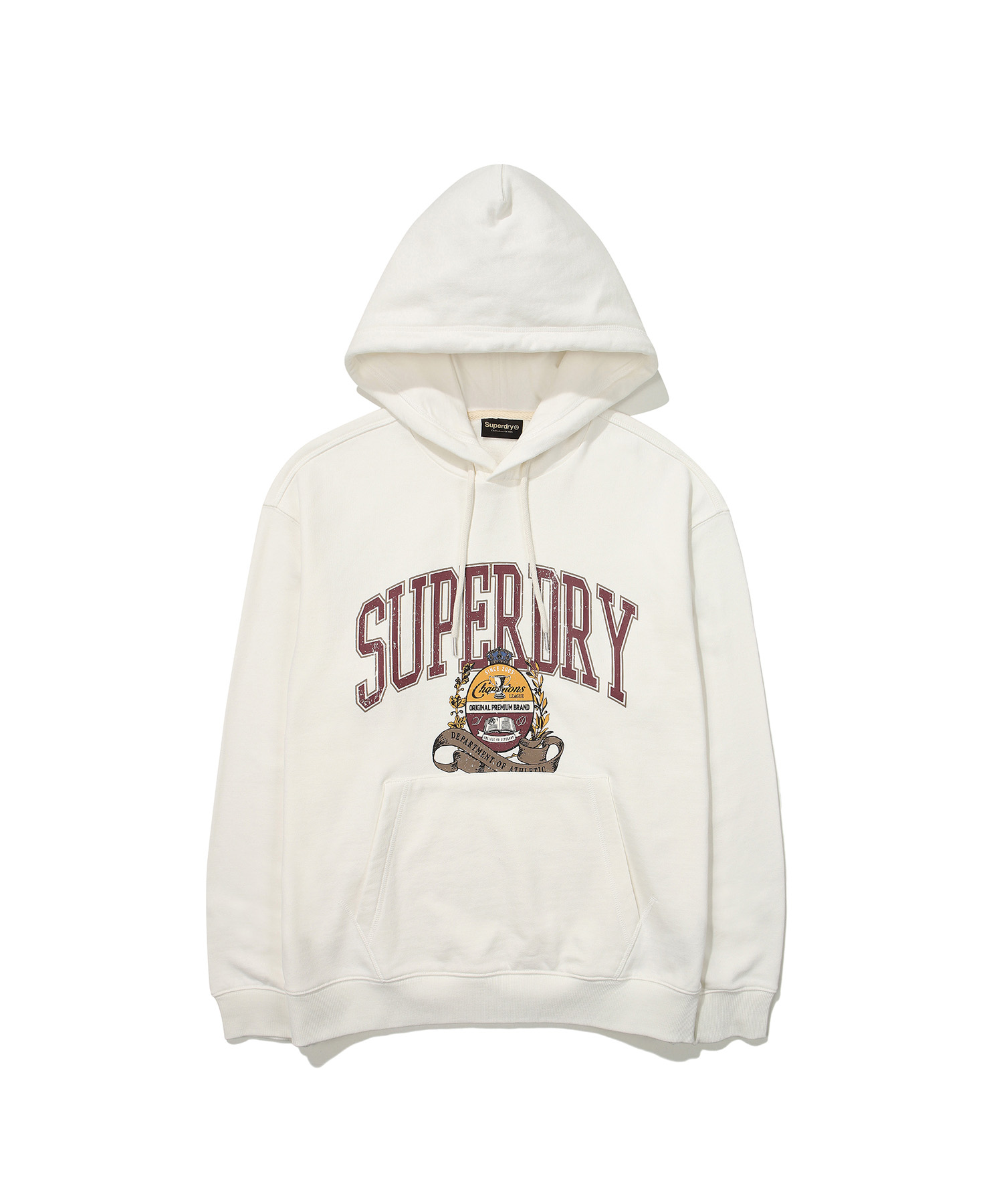 SEMI OVER FIT VARSITY EMBROIDERED HOODIE IVORY SDUHOFO09 KIVR 1