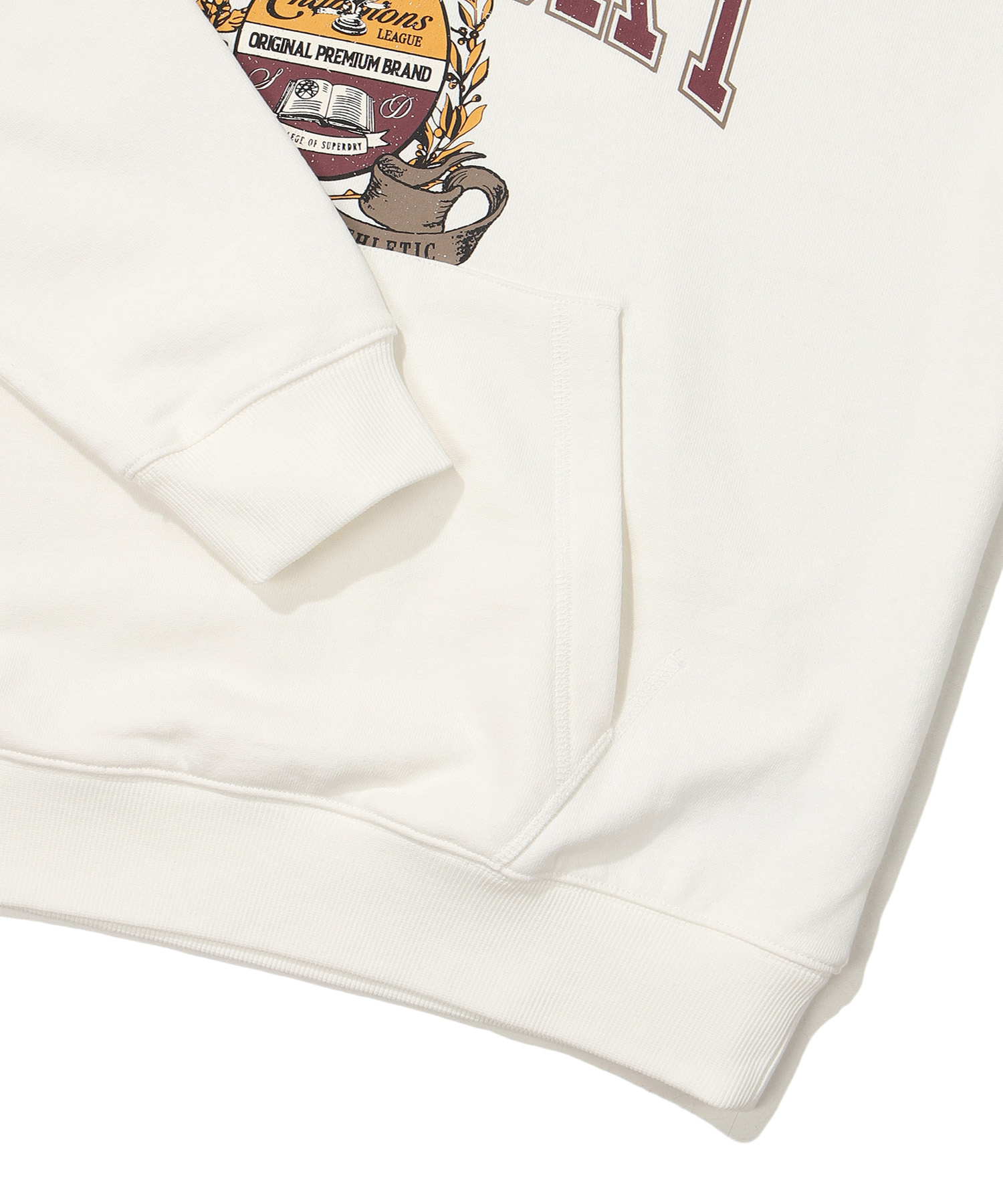 SEMI OVER FIT VARSITY EMBROIDERED HOODIE IVORY SDUHOFO09 KIVR 5