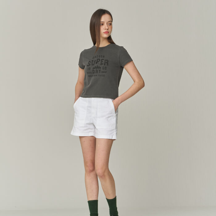 W COTTON FATIGUE SHORTS WHITE SDFSODO04 KWHT 1