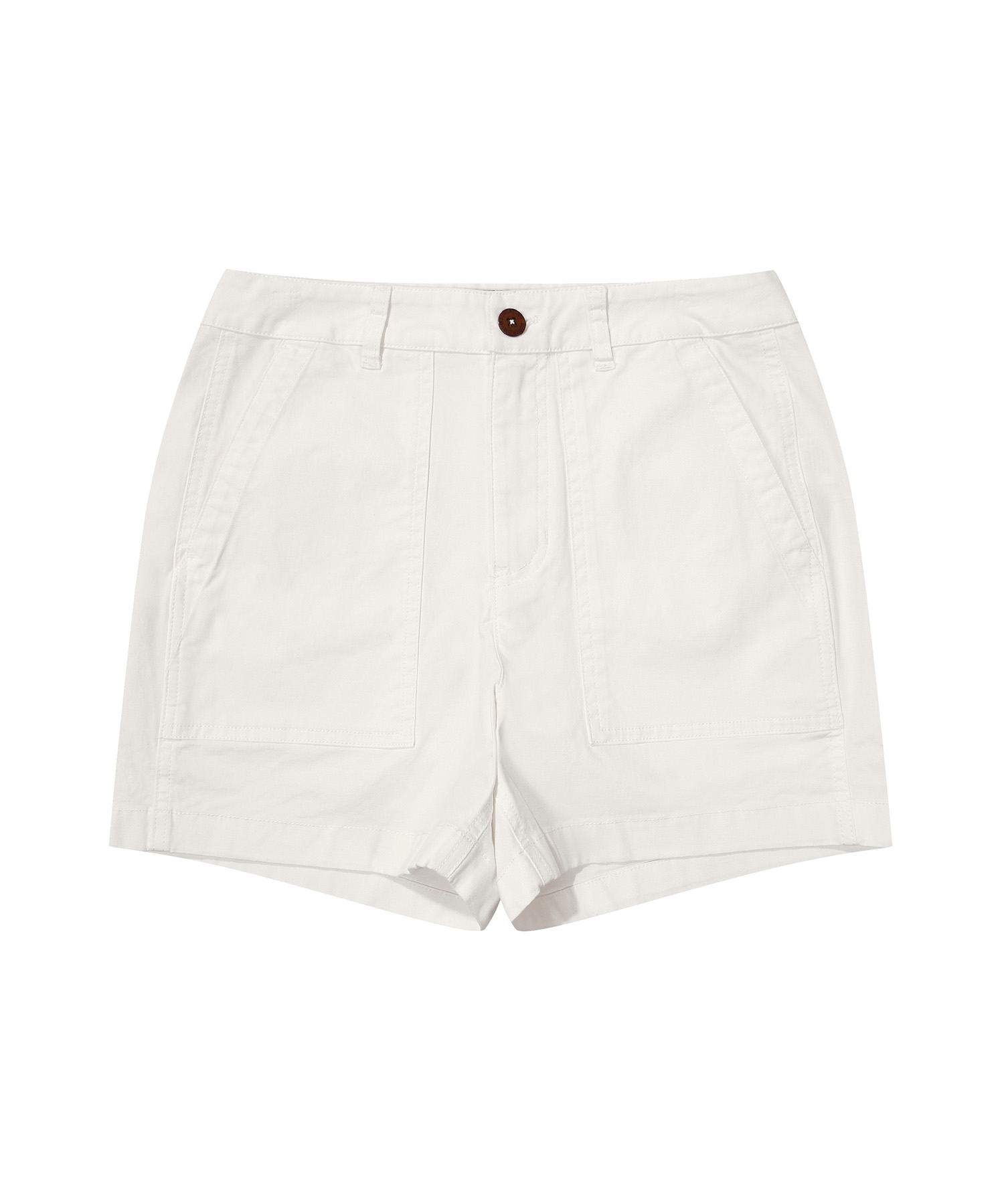 W COTTON FATIGUE SHORTS WHITE SDFSODO04 KWHT 2