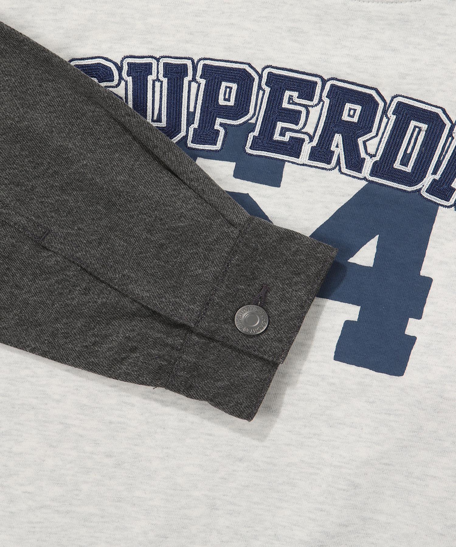 W CROP DENIM MIX SWEATSHIRT L GREY SDFMRDO08 KLGR 4