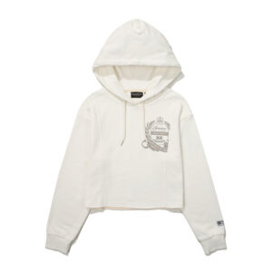 W CROP EMBROIDERED HOODIE IVORY SDFHOFO10 KIVR 1