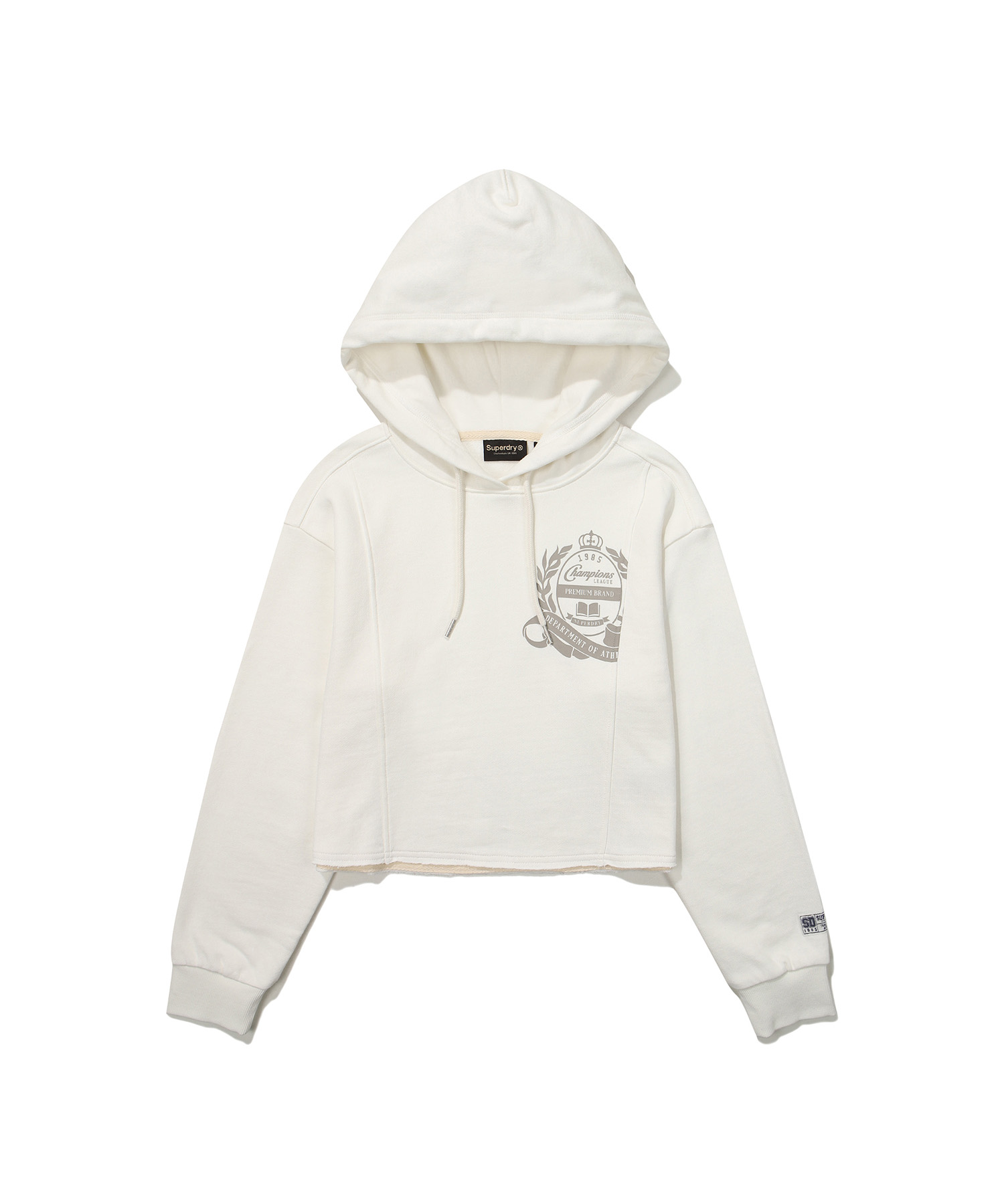 W CROP EMBROIDERED HOODIE IVORY SDFHOFO10 KIVR 1