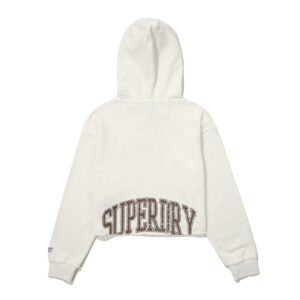 W CROP EMBROIDERED HOODIE IVORY SDFHOFO10 KIVR 2