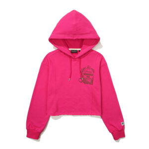 W CROP EMBROIDERED HOODIE PINK SDFHOFO10 KPNK 1