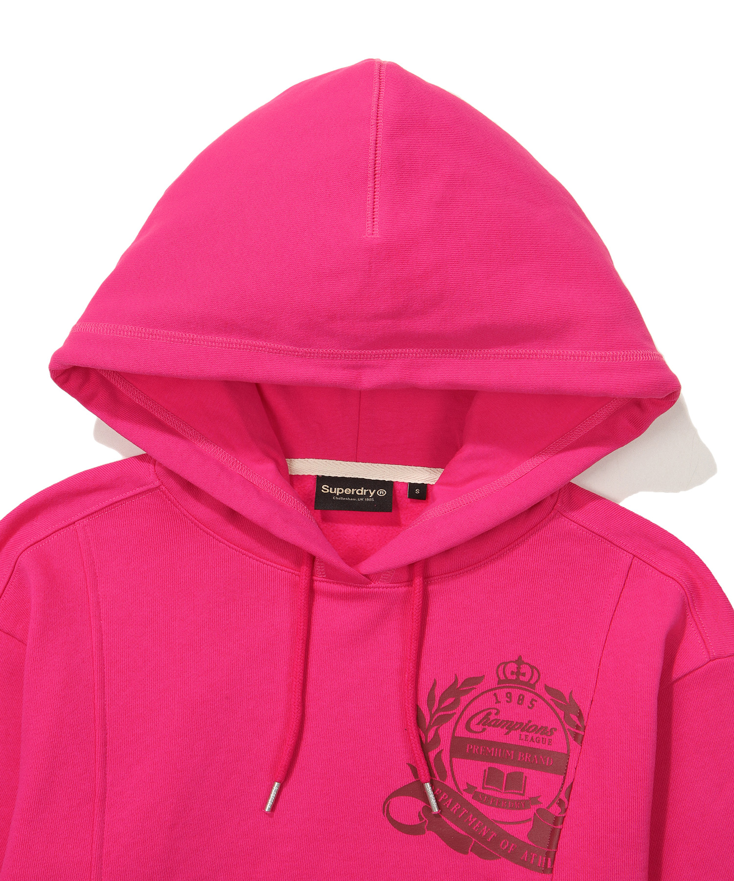 W CROP EMBROIDERED HOODIE PINK SDFHOFO10 KPNK 3
