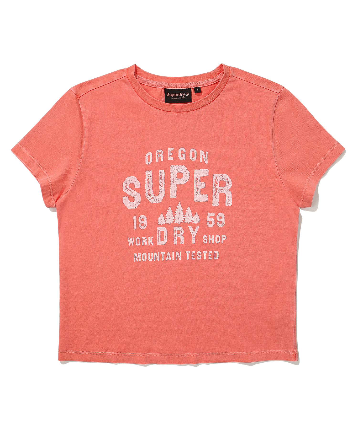 W CROP FIT VINTAGE HALF T SHIRT CORAL SDFSHDO19 KCRL 1