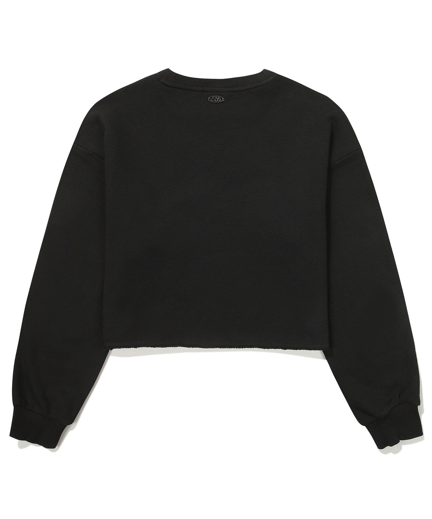 W CROP RAW EDGE SWEATSHIRT BLACK SDFMRDO07 KBLK 2