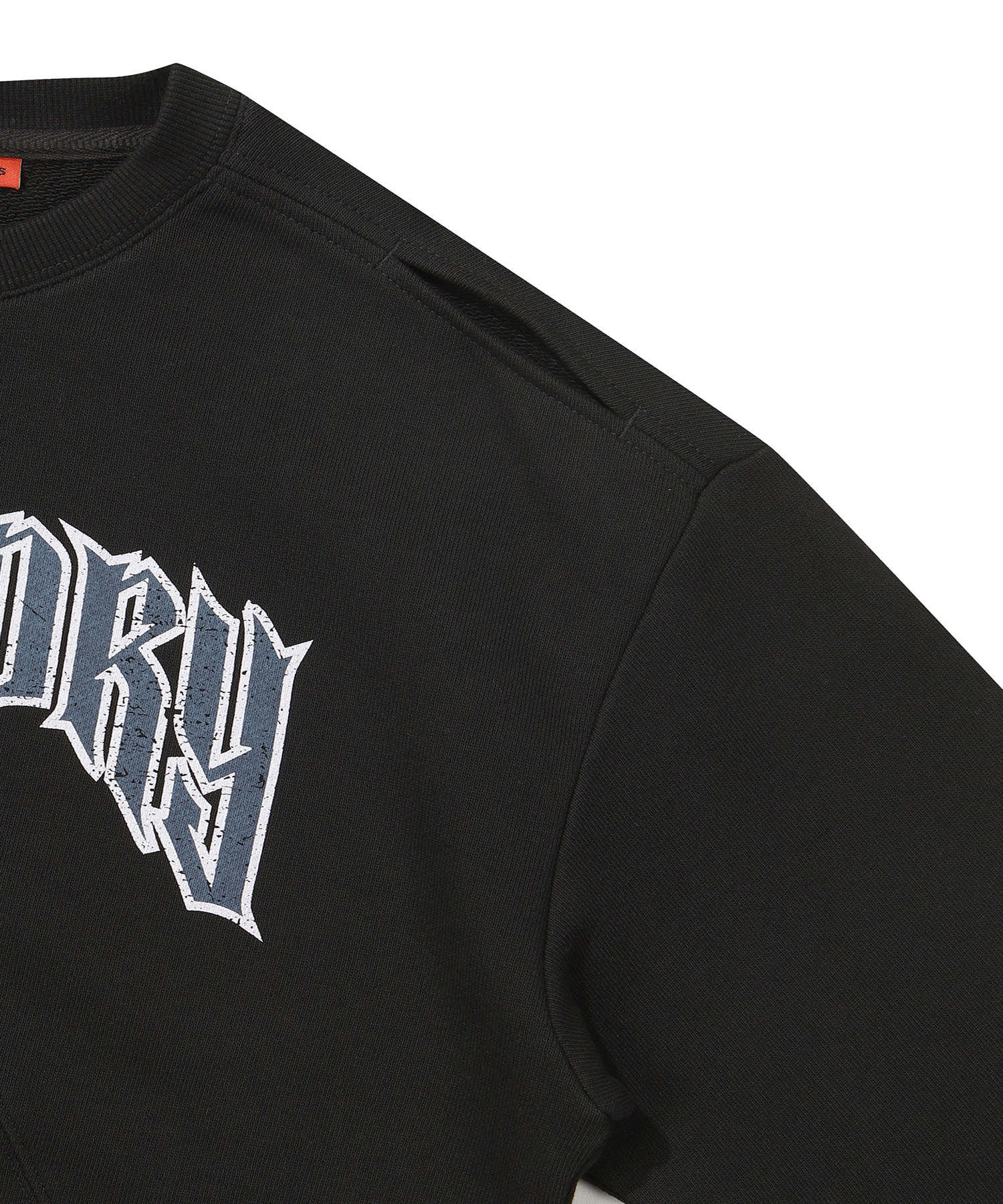 W CROP RAW EDGE SWEATSHIRT BLACK SDFMRDO07 KBLK 4