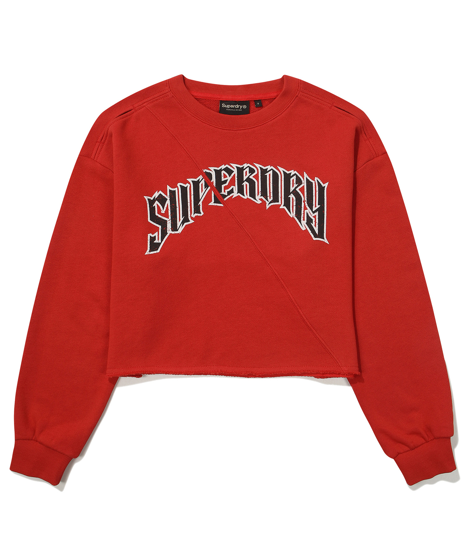 W CROP RAW EDGE SWEATSHIRT RED SDFMRDO07 KRED 1