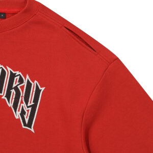 W CROP RAW EDGE SWEATSHIRT RED SDFMRDO07 KRED 4