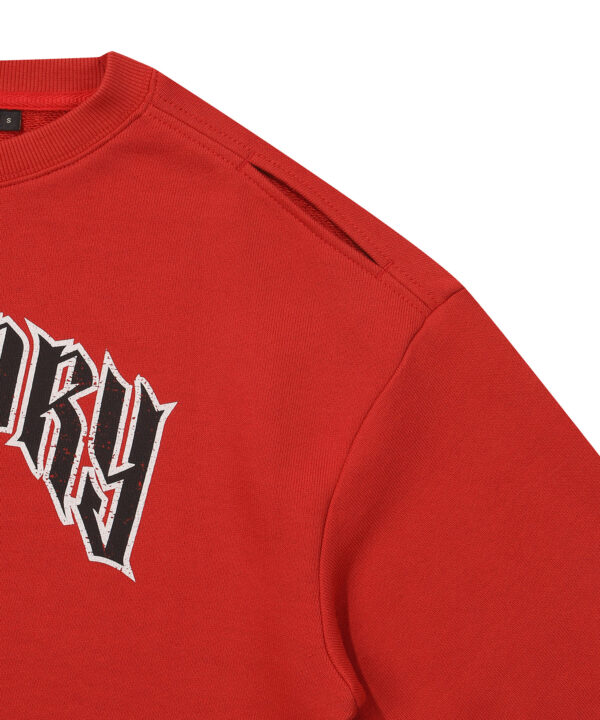 W CROP RAW EDGE SWEATSHIRT RED SDFMRDO07 KRED 4