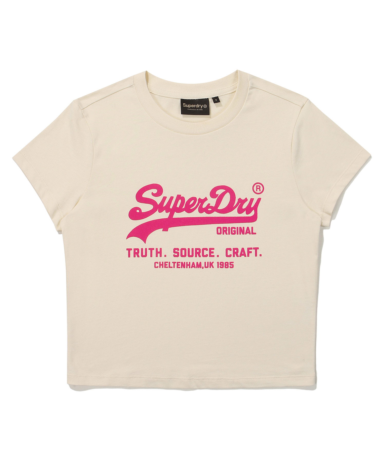 W CROP VINTAGE BIG LOGO HALF T SHIRTS IVORY SDFSHDO12 KIVR 1