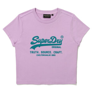 W CROP VINTAGE BIG LOGO HALF T SHIRTS VIOLET SDFSHDO12 KVIL 1