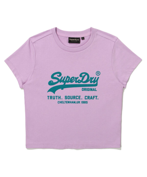 W CROP VINTAGE BIG LOGO HALF T SHIRTS VIOLET SDFSHDO12 KVIL 1