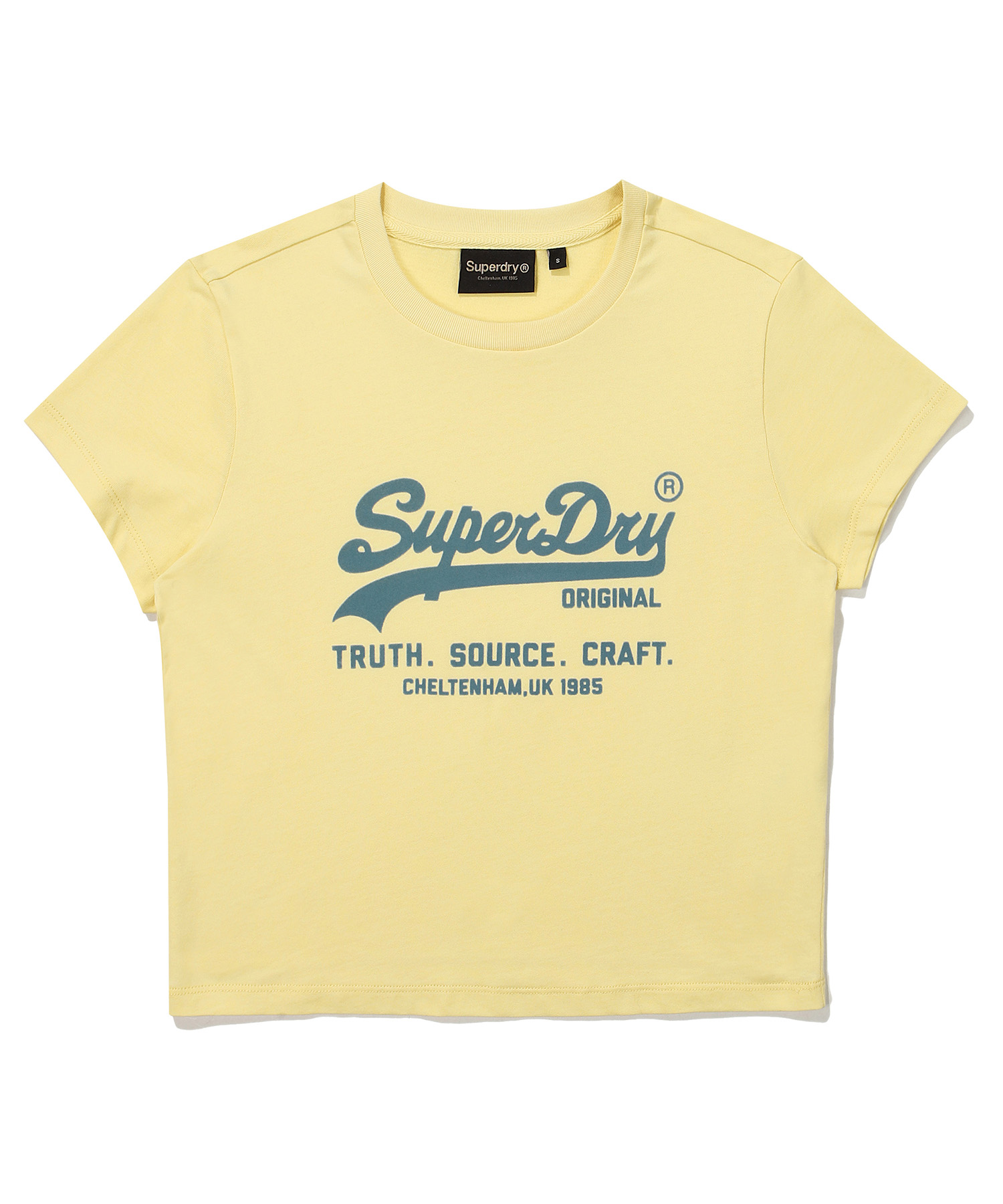 W CROP VINTAGE BIG LOGO HALF T SHIRTS YELLOW SDFSHDO12 KYEL 1