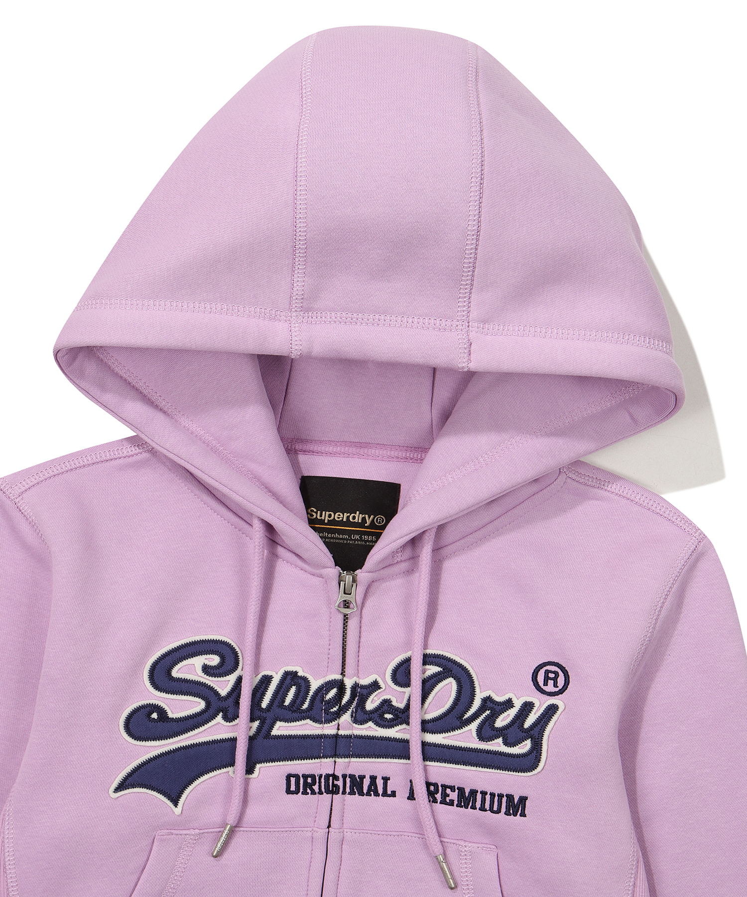 W CROP VINTAGE BIG LOGO2 WAY HOOD ZIP UP LAVENDER SDFHUFO05 KLVD 3
