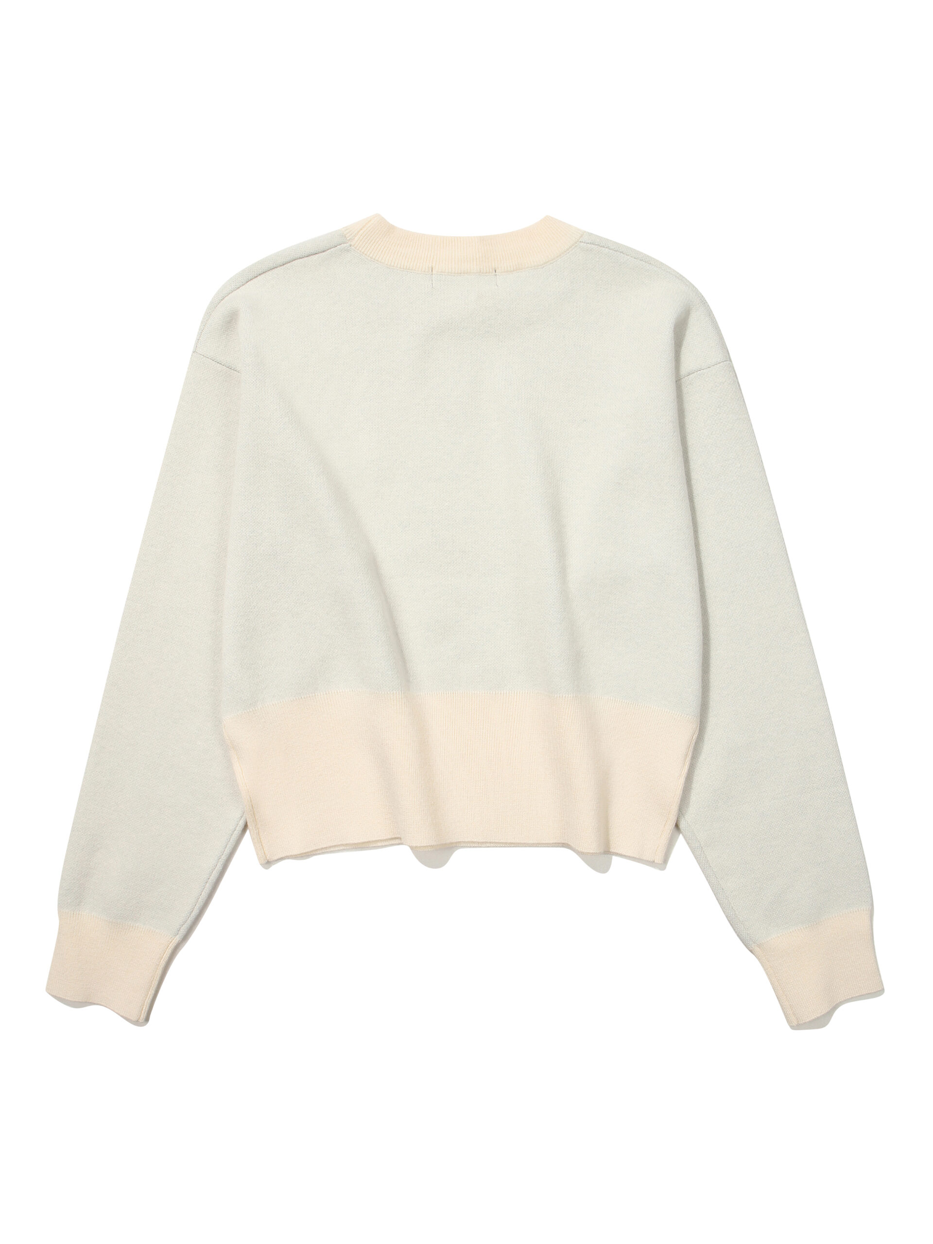 W ESSENTIAL SEMI CROP OVER KNIT IVORY SDFSWDO01 KIVR 2