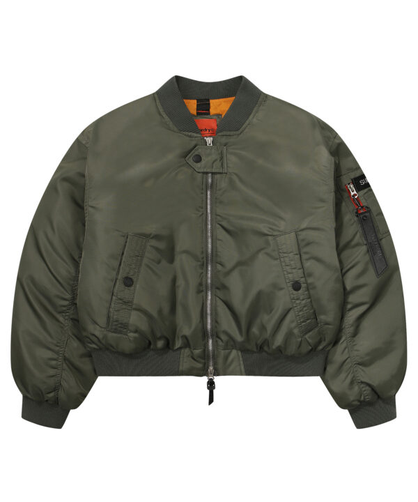 W FLIGHT SEMI CROP OVER PADDING JUMPER KHAKI SDFJPFO06 KKHK 1