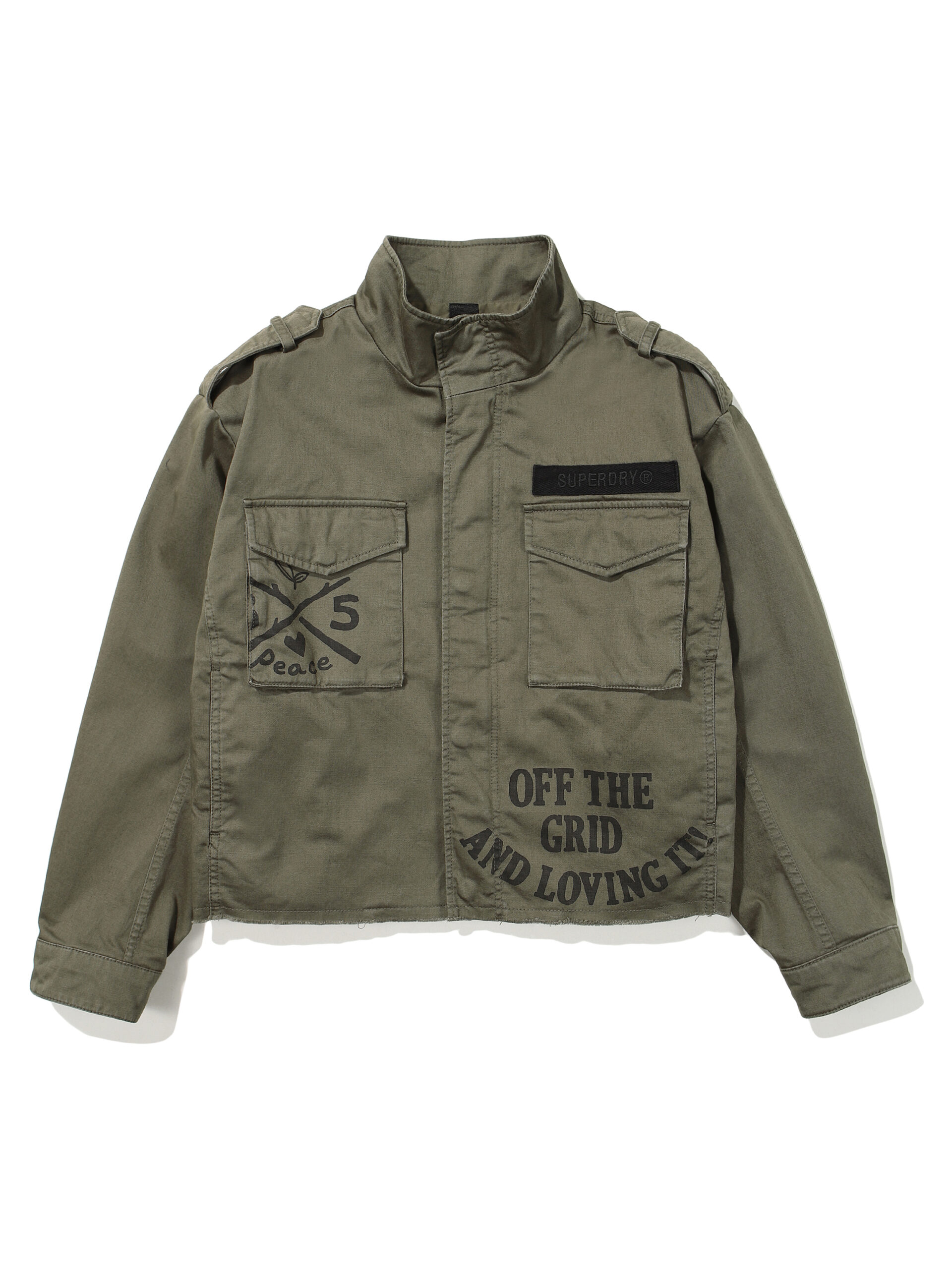 W MILITARY CROP SEMI OVER JACKET KHAKI SDFJWDO04 KKHK 1