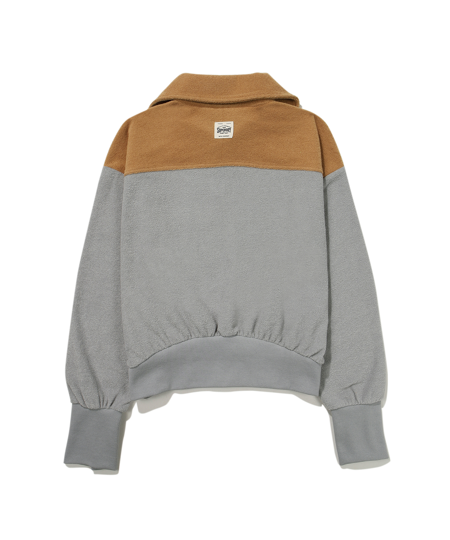 W SEMI CROP OVER FIT HALF ZIP SWEATSHIRT L BLUE SDFMZFO01 KLBL 2