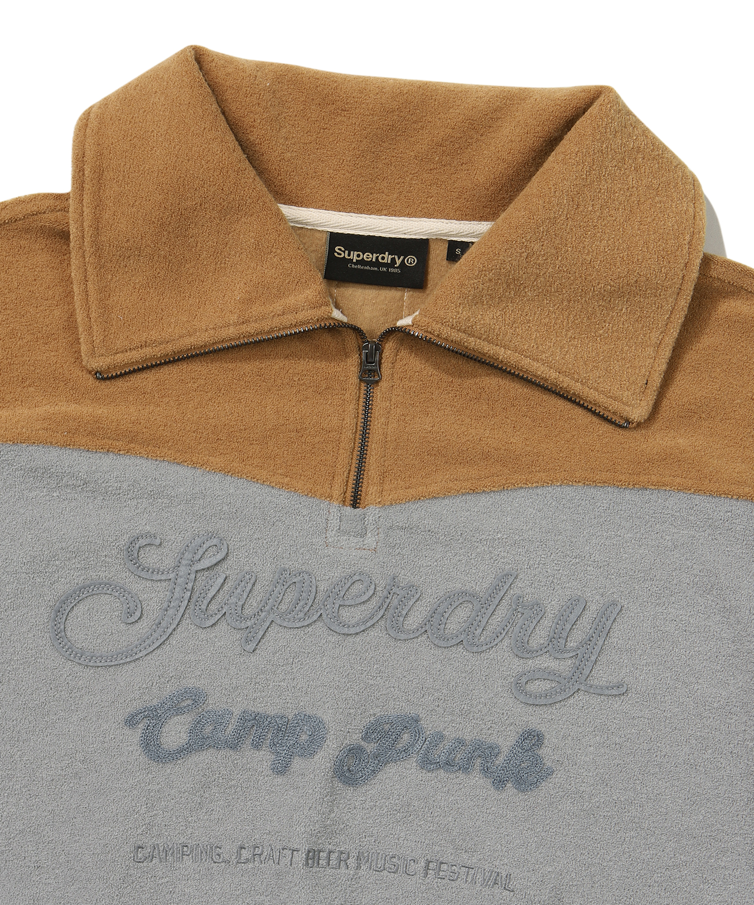 W SEMI CROP OVER FIT HALF ZIP SWEATSHIRT L BLUE SDFMZFO01 KLBL 3