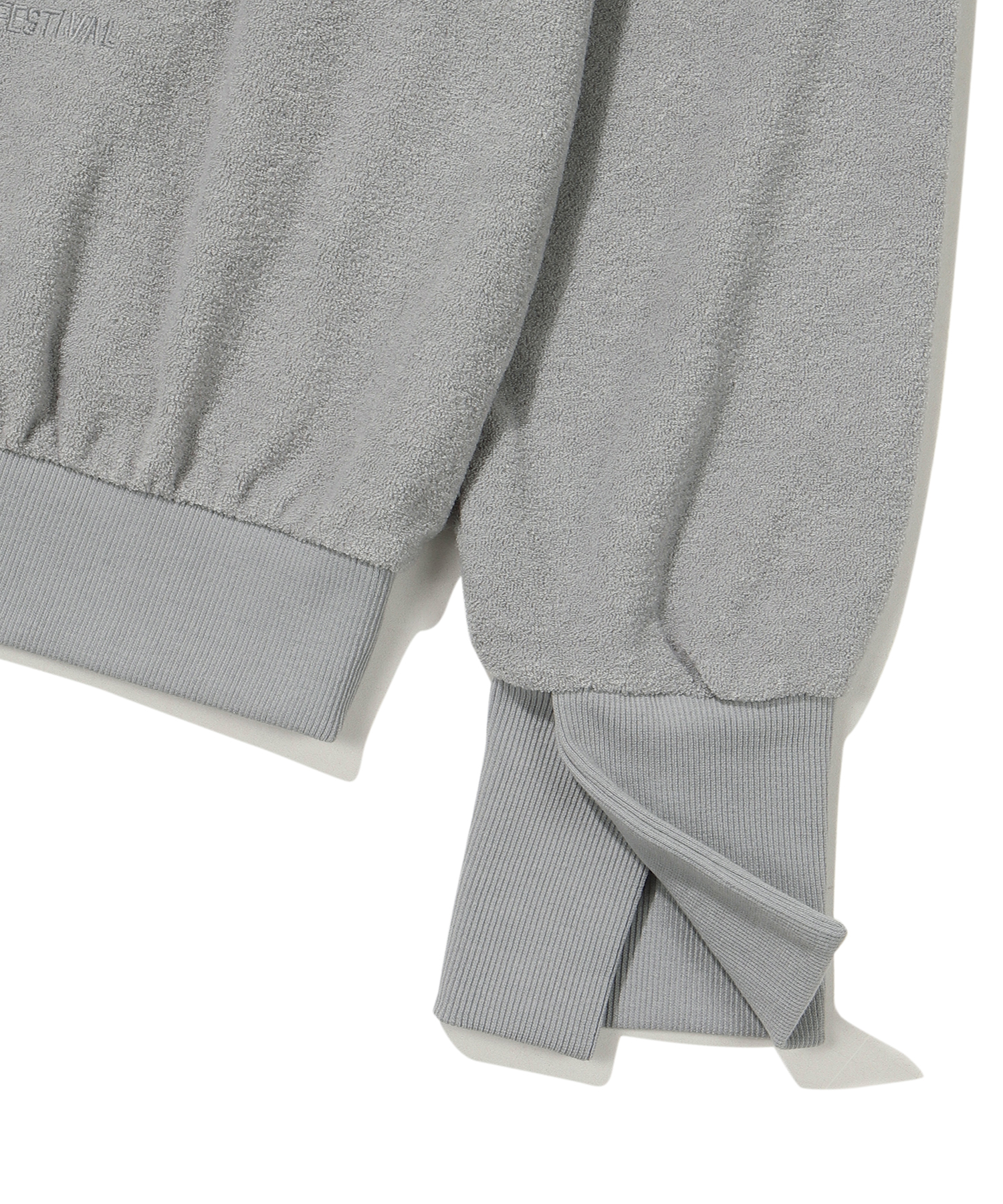 W SEMI CROP OVER FIT HALF ZIP SWEATSHIRT L BLUE SDFMZFO01 KLBL 4