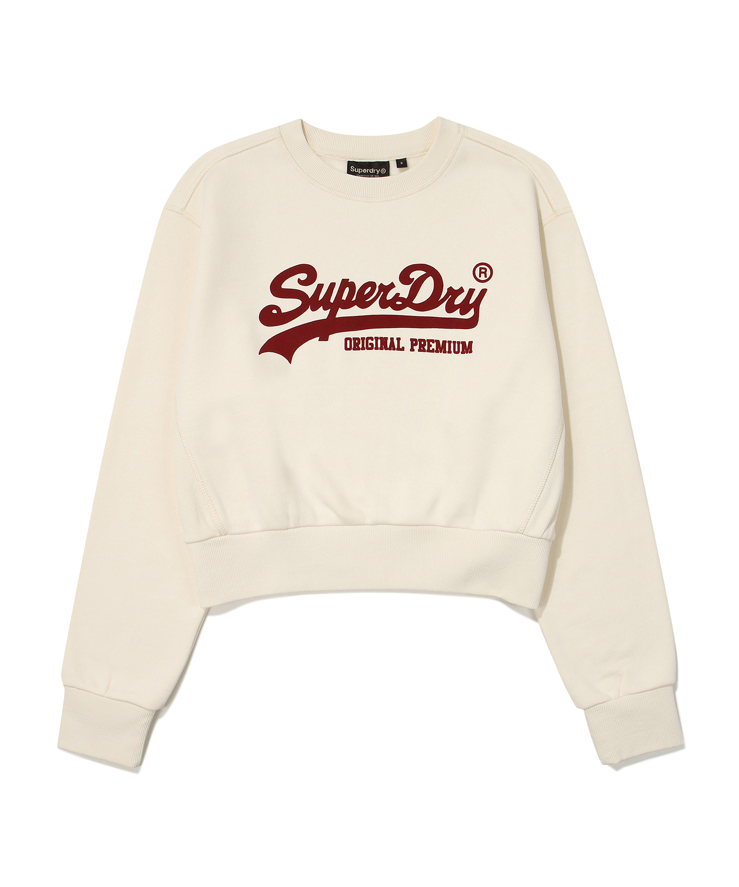 W SEMI CROP OVER VINTAGE LOGO SWEATSHIRT IVORY SDFMRFO06 KIVR 1