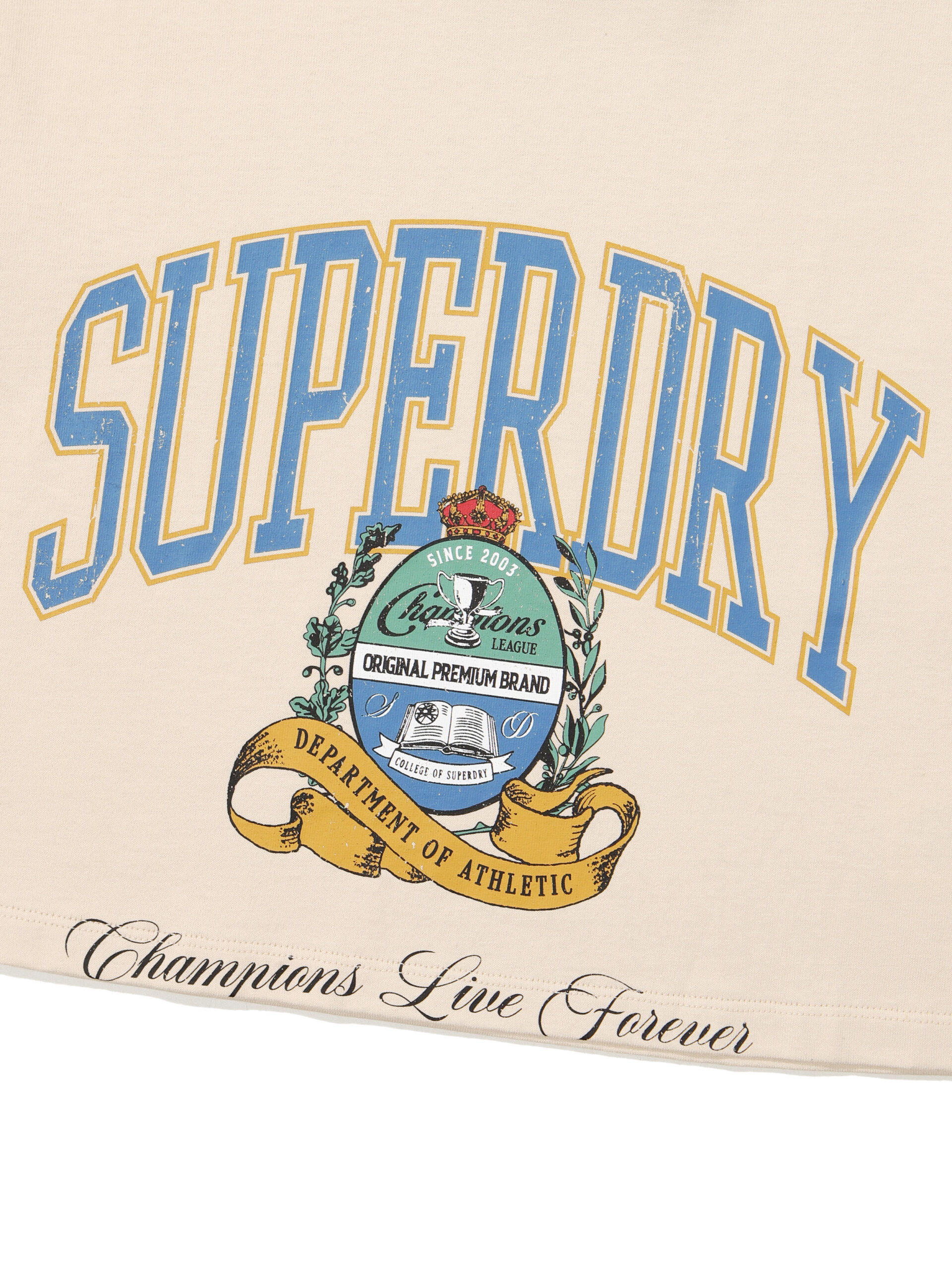 W SEMI OVE4CHAMPIONS SIMBOL HALF T SHIRT BEIGE SDFSHDO51 KBEG 1