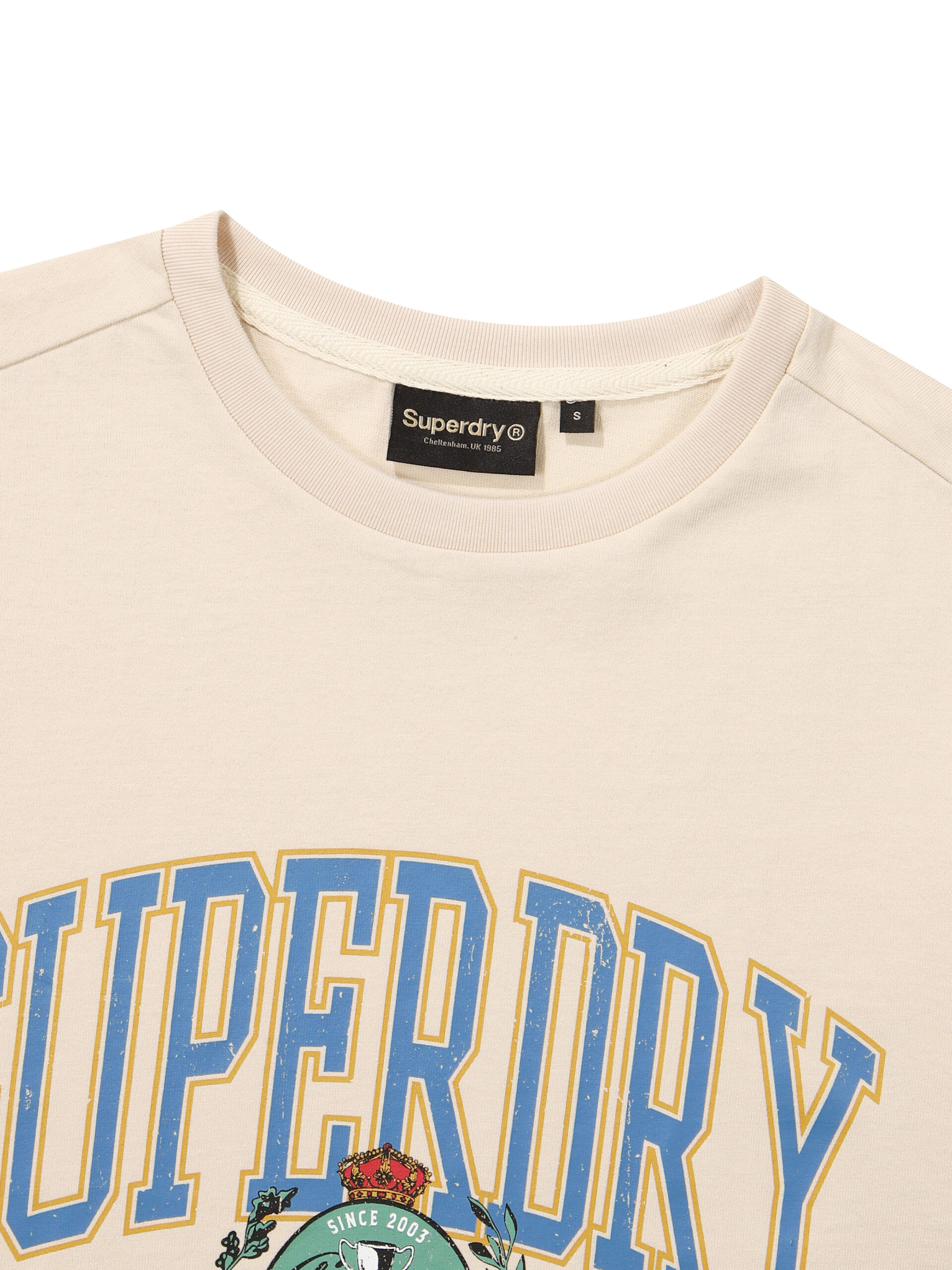 W SEMI OVER CROP CHAMPIONS SIMBOL HALF T SHIRT BEIGE SDFSHDO51 KBEG 3