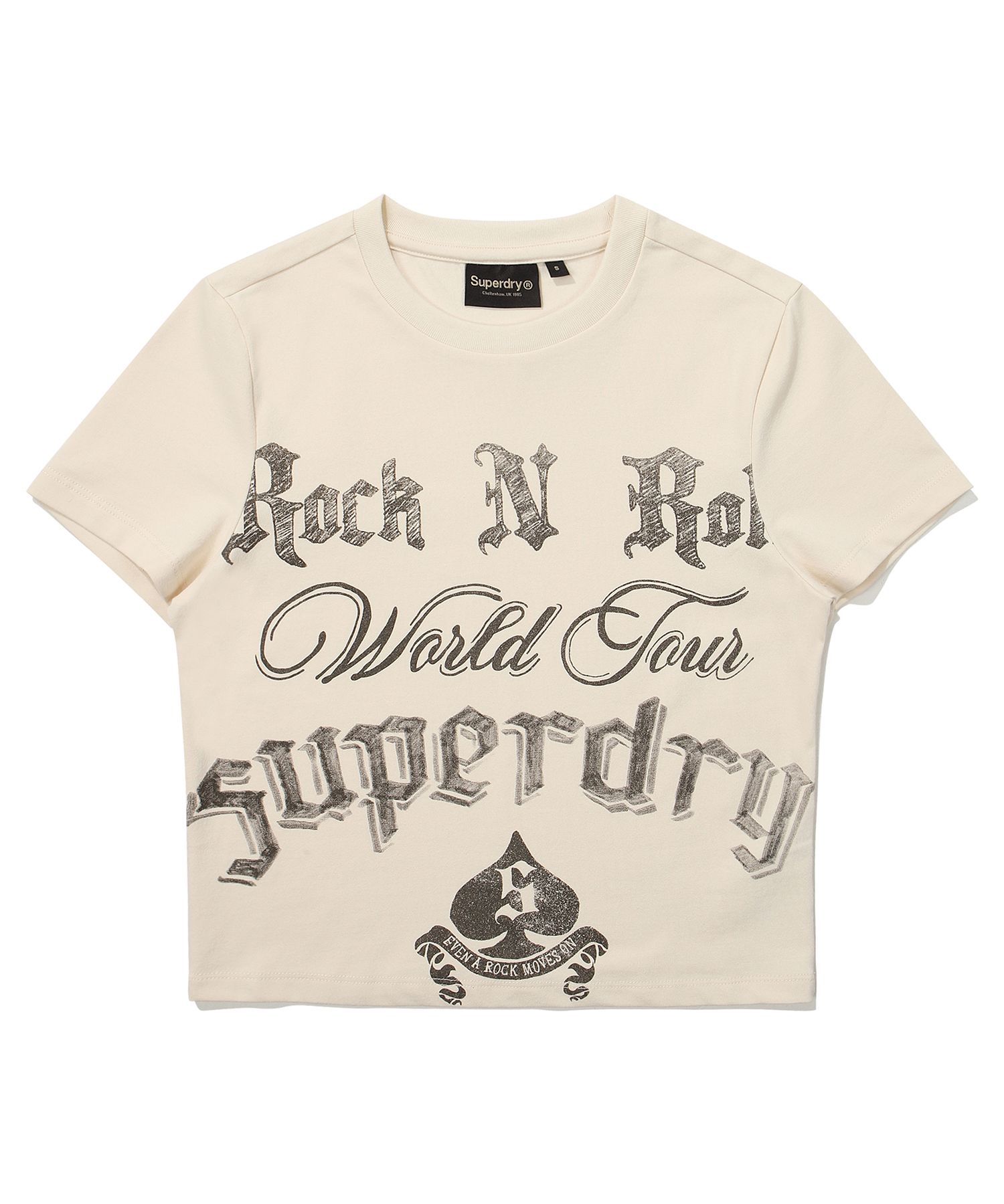 W TIGHT CROP ROCK N ROLL HALF T SHIRTS IVORY SDFSHDO42 KIVR 1