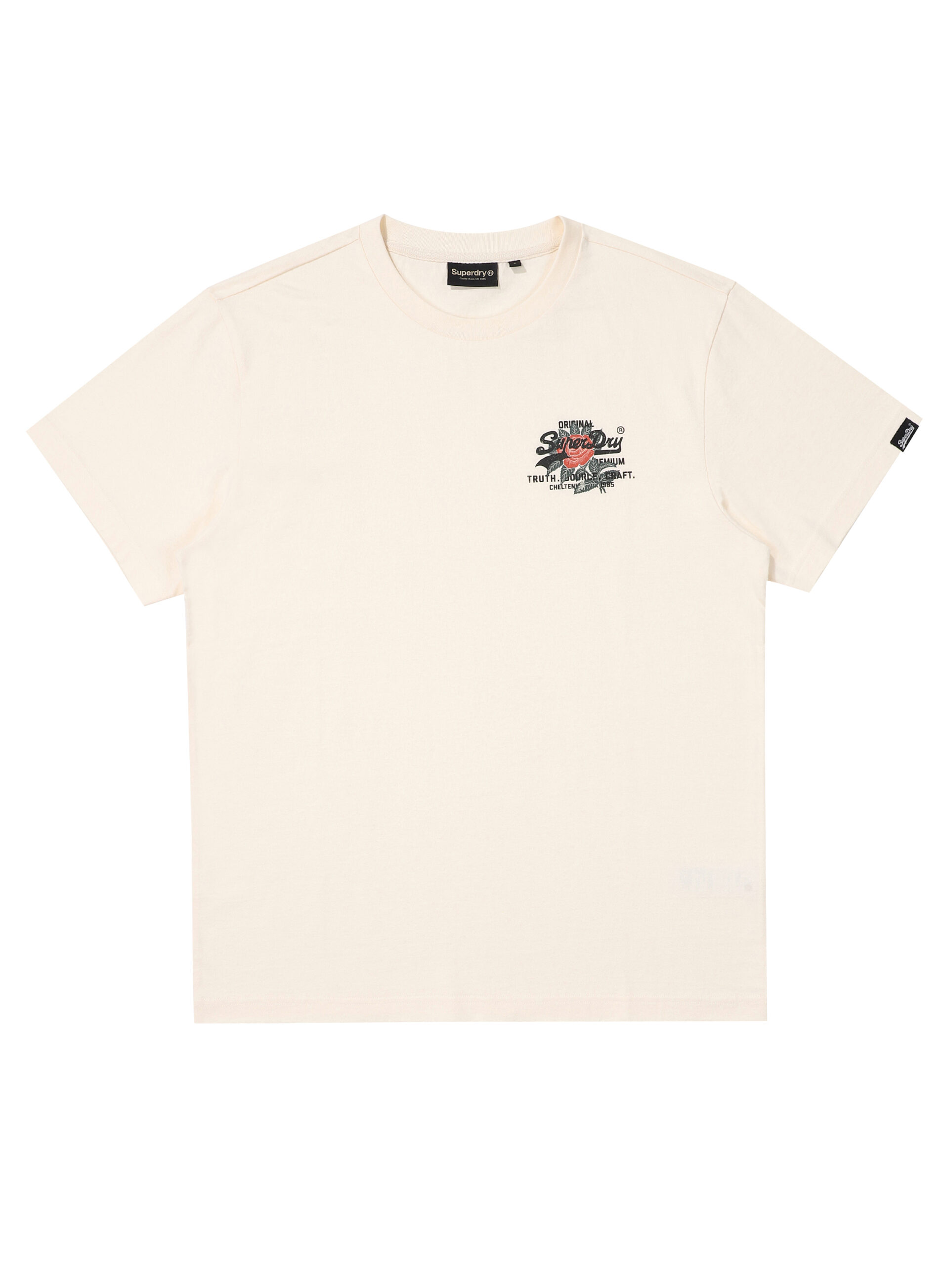 FLOWER SMALL LOGO T SHIRT CREAM SDUISCP34 Kcrm 1