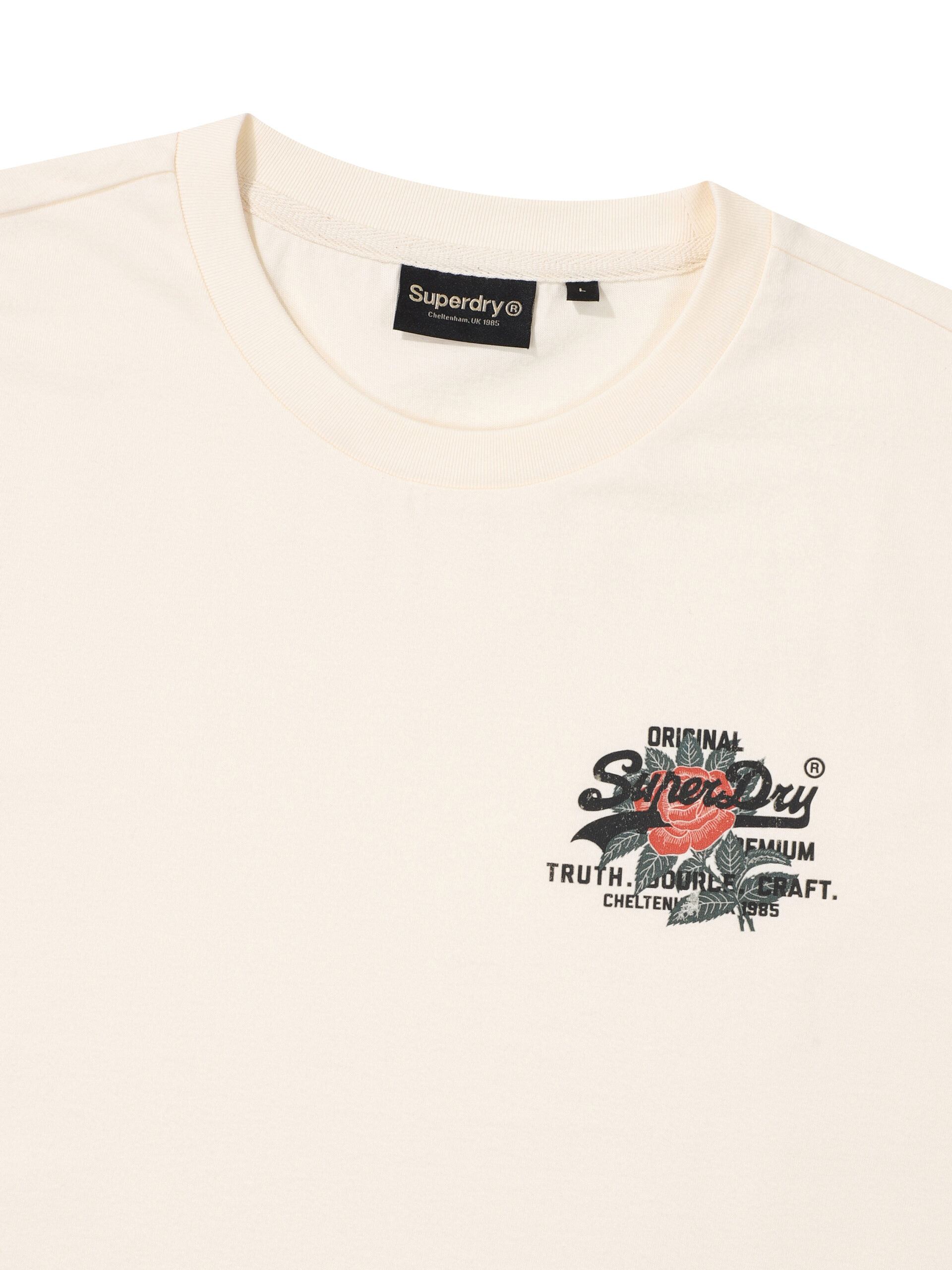 FLOWER SMALL LOGO T SHIRT CREAM SDUISCP34 Kcrm 3