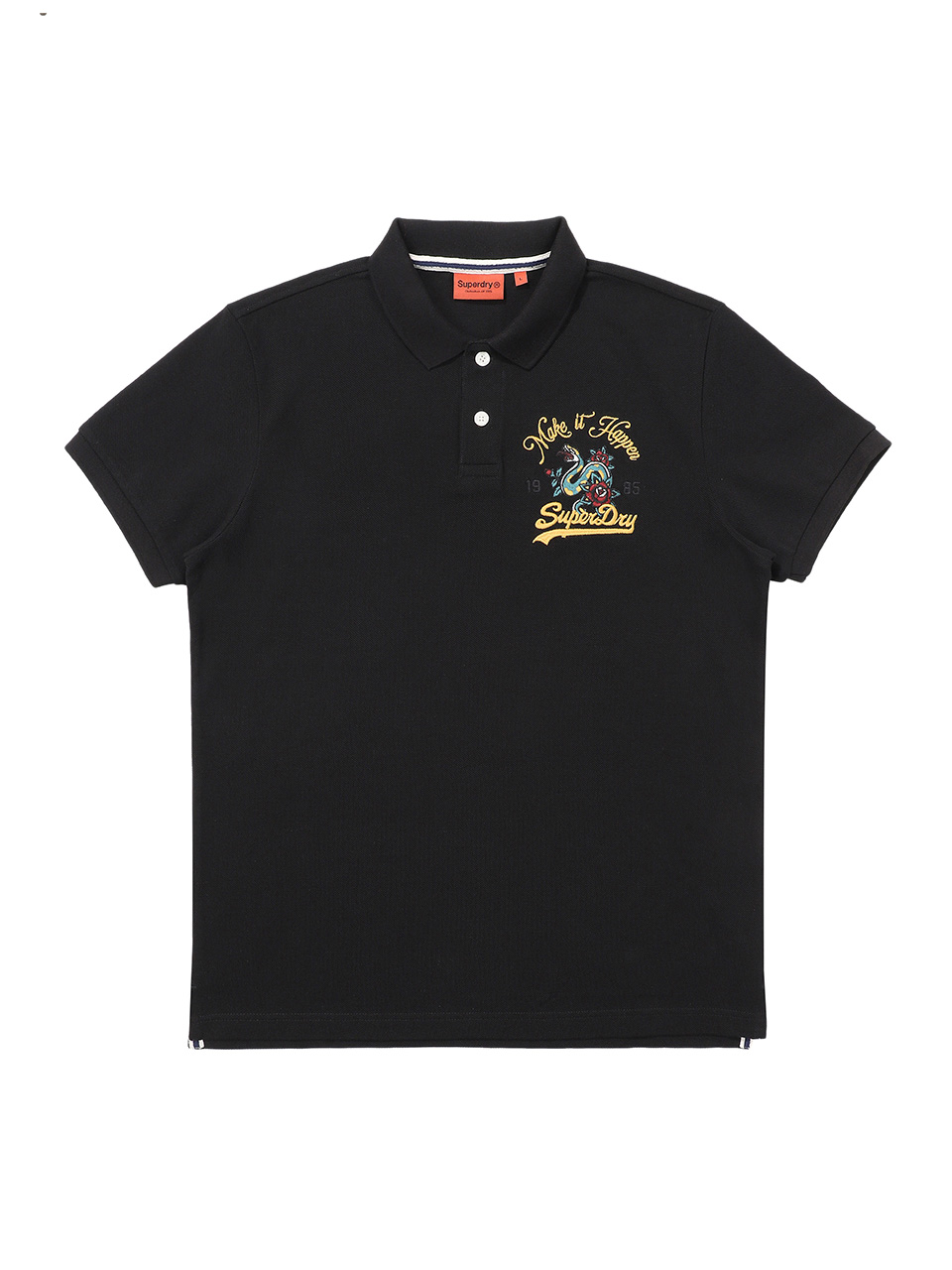 SNAKE LOGO POLO SHIRT BLACK SDMIQCP22 KBLK 1