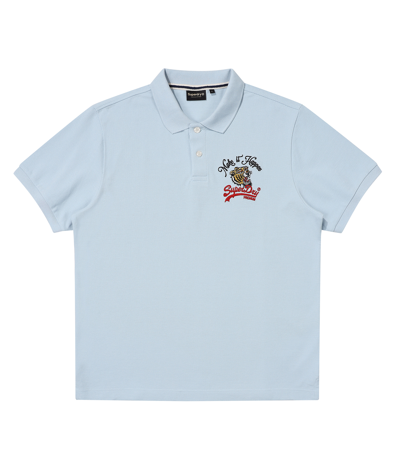 TIGER LOGO POLO SHIRT GREY BLUE SDMIQCP20 KGBL 1