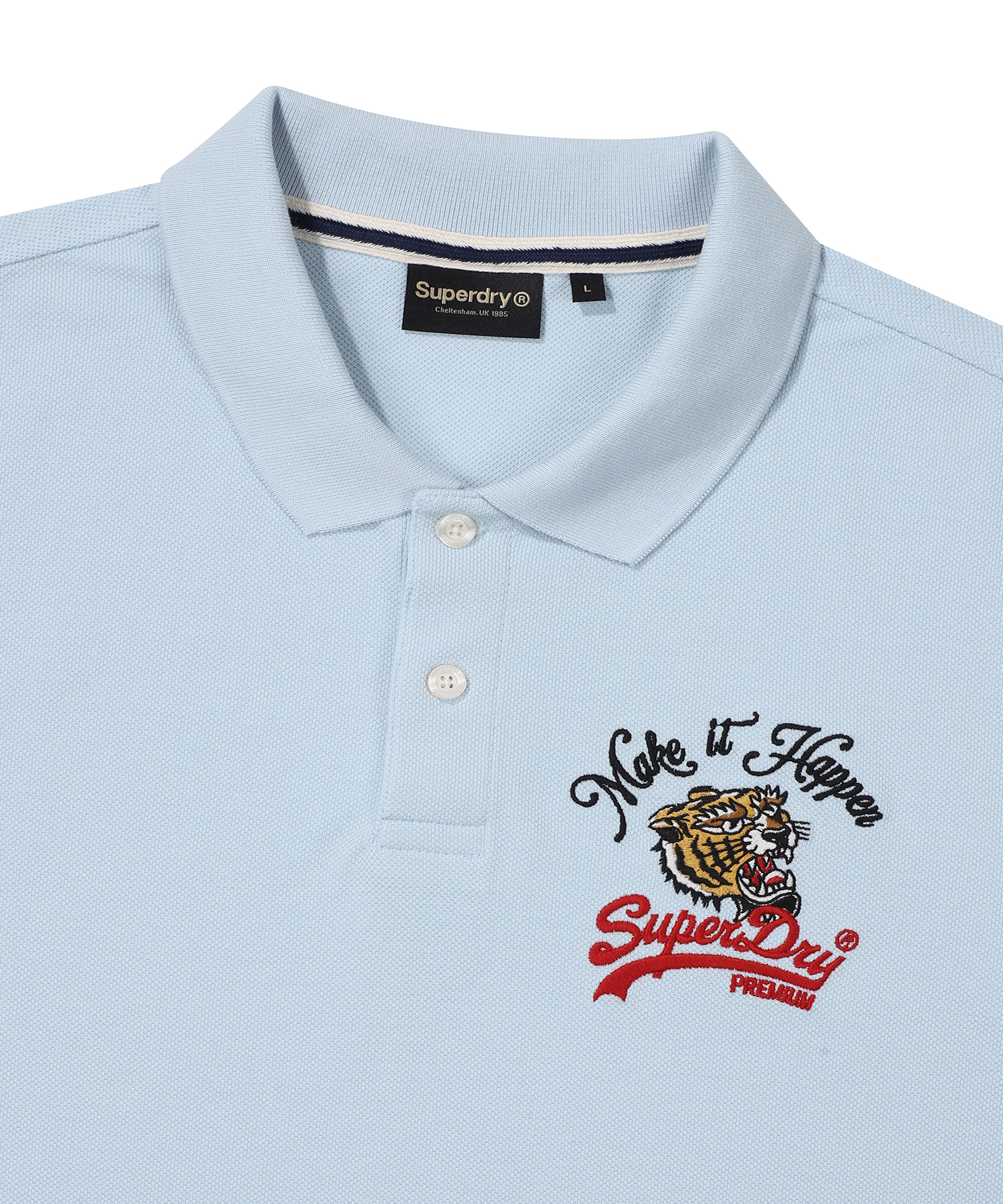 TIGER LOGO POLO SHIRT GREY BLUE SDMIQCP20 KGBL 3