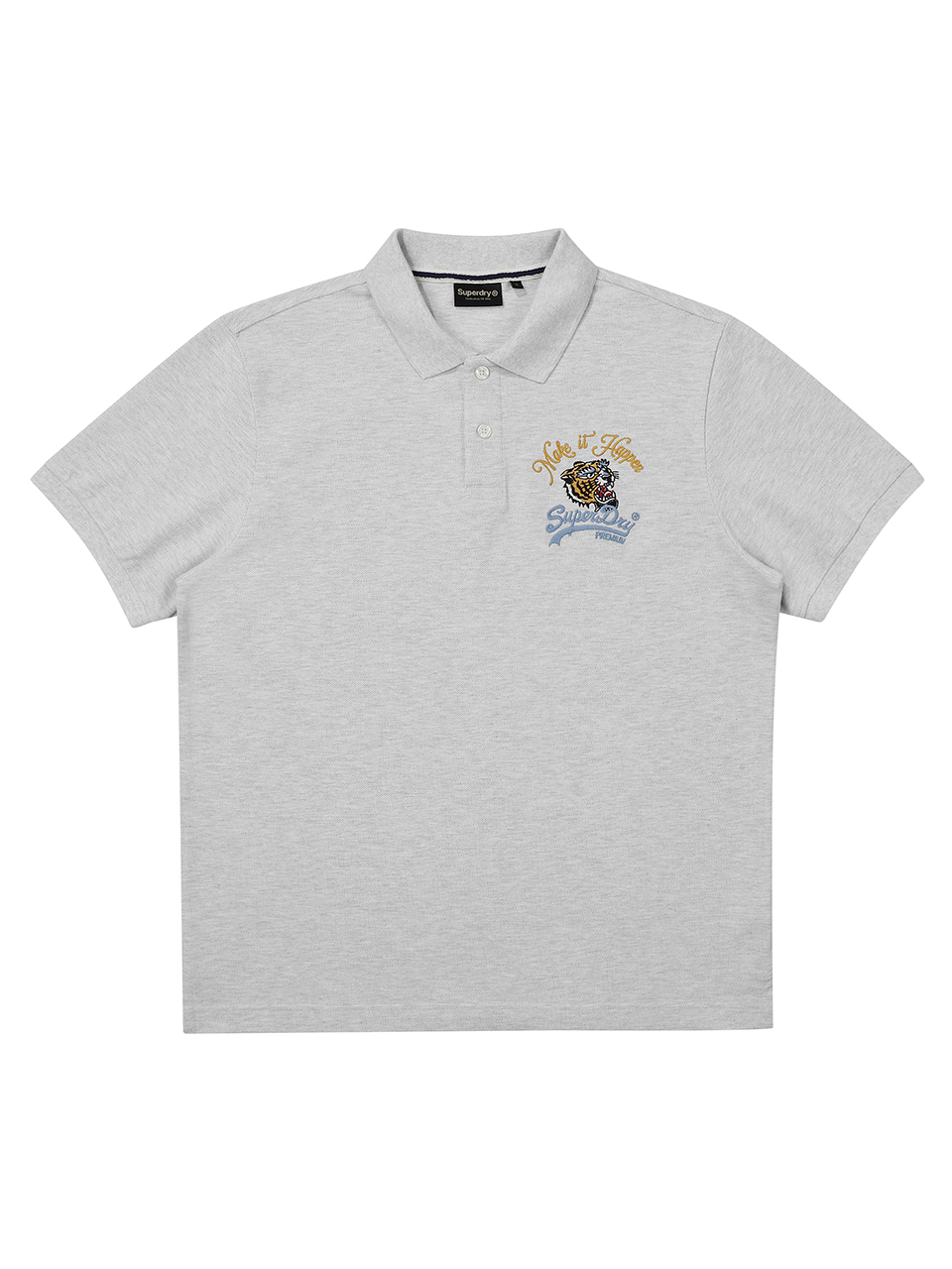 TIGER LOGO POLO SHIRT L GREY SDMIQCP20 KLGR 1