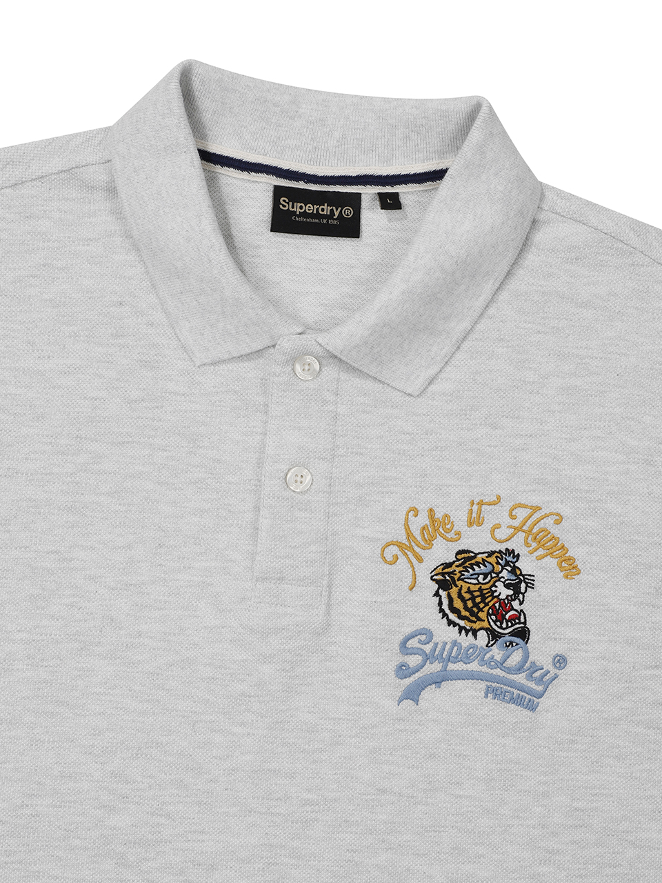TIGER LOGO POLO SHIRT L GREY SDMIQCP20 KLGR 3