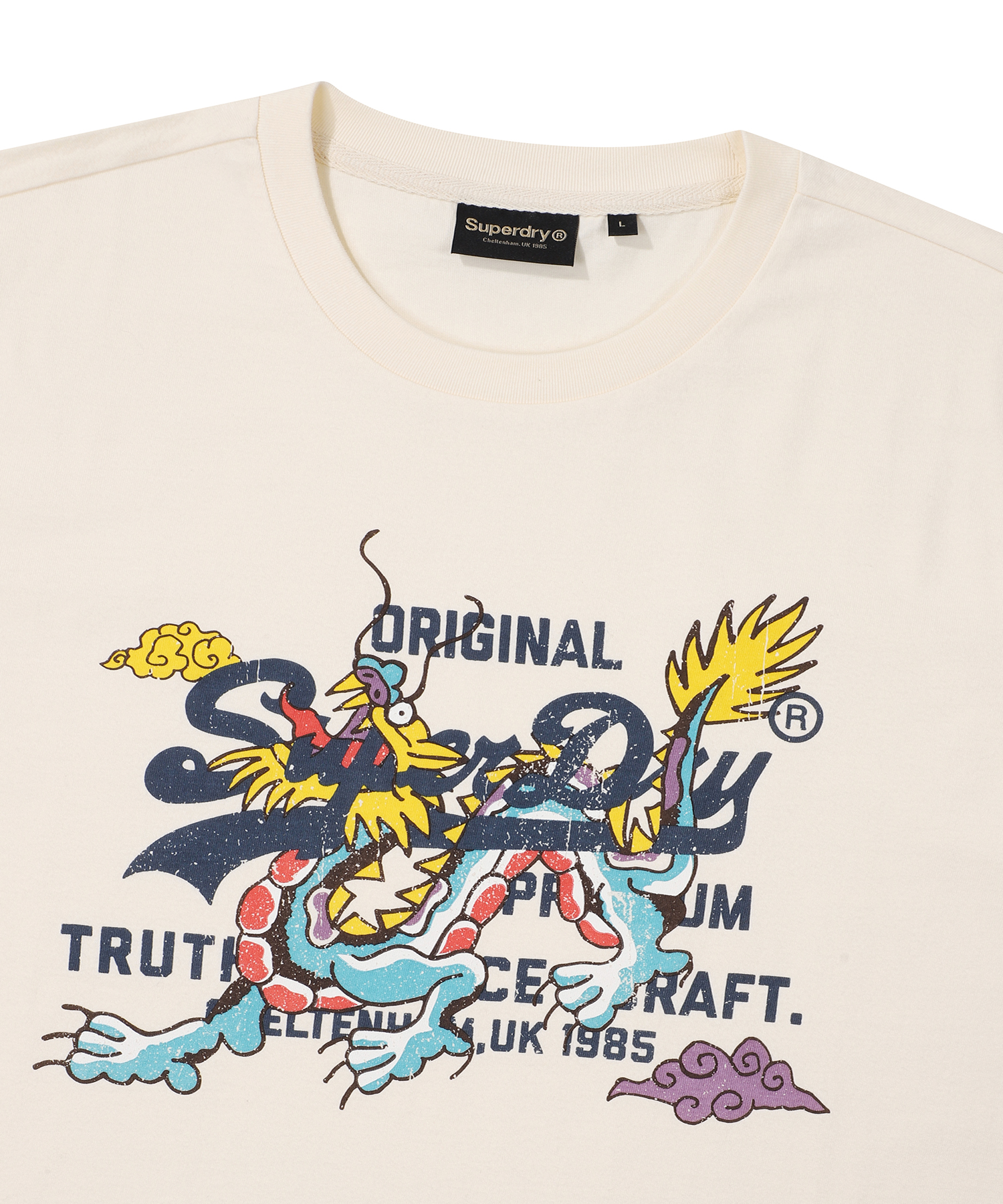 VINTAGE DRAGON T SHIRT CREAM SDUISCP27 KCRM 3