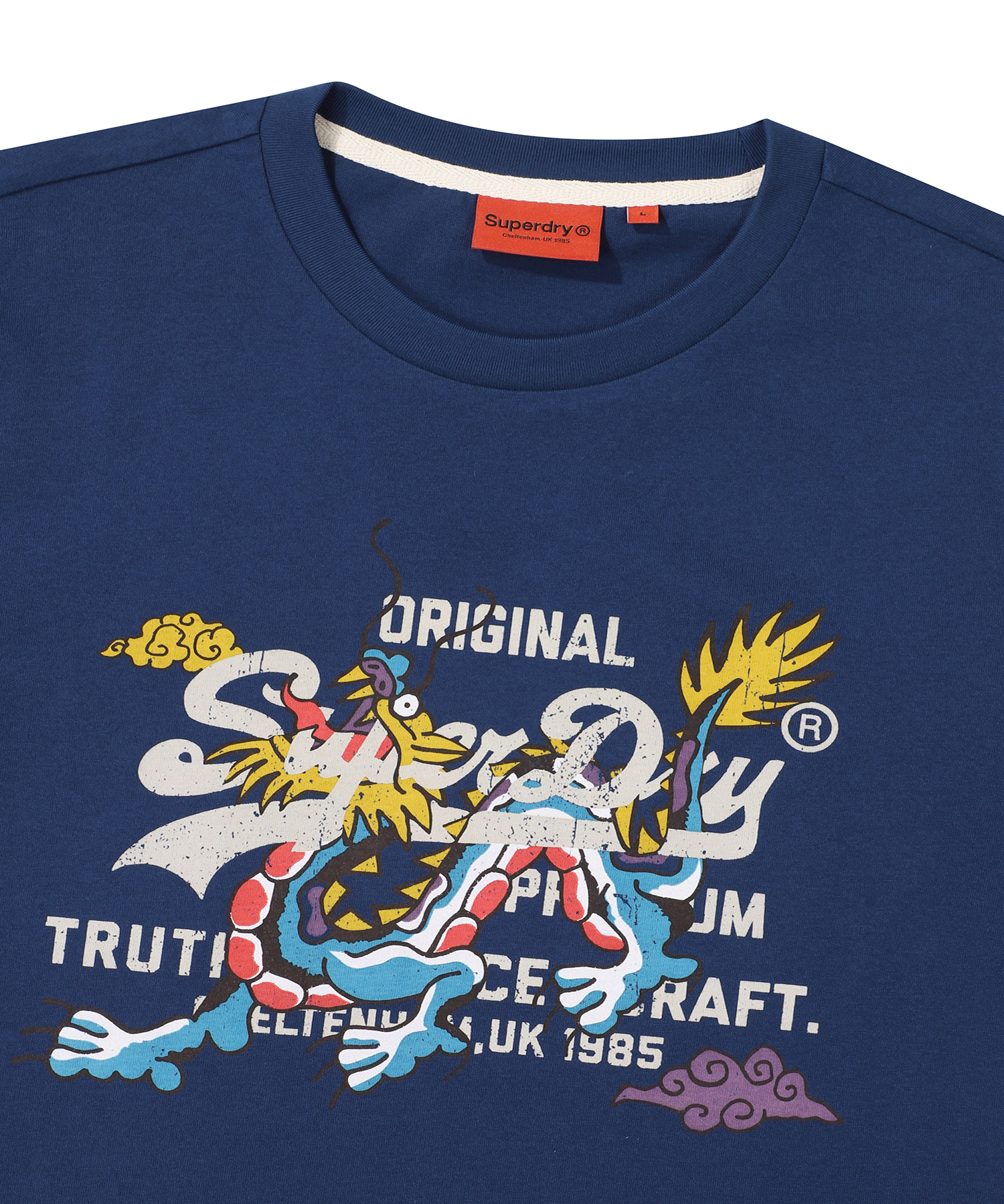 VINTAGE DRAGON T SHIRT NAVY SDUISCP27 KNVY 3