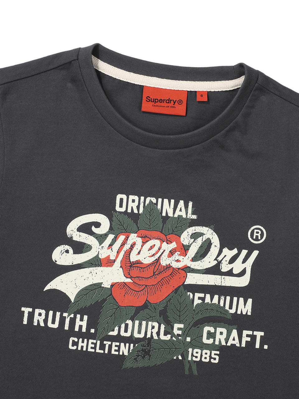 W ROSE T SHIRT CHARCOAL SDFISCP60 KCHL 3