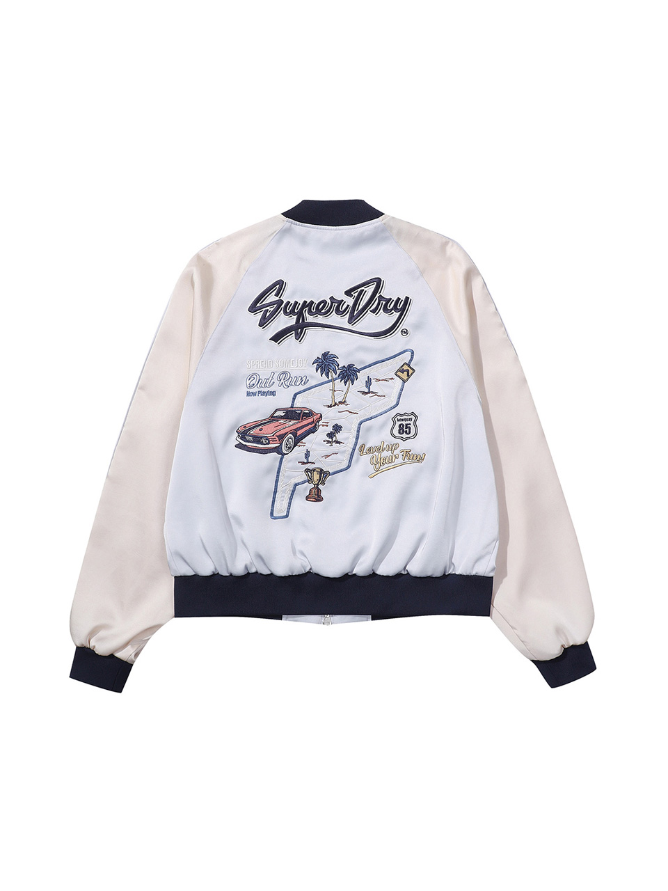 W SKATING CLUB CROP SUKAJAN JACKET L BLUE SDFJWAP42 KLBL 2