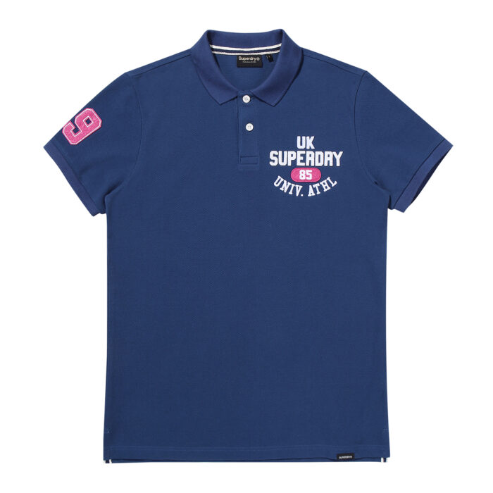 ATHLETICS FELT POLO SHIRT D BLUE SDMIQAP63 KDBL 1